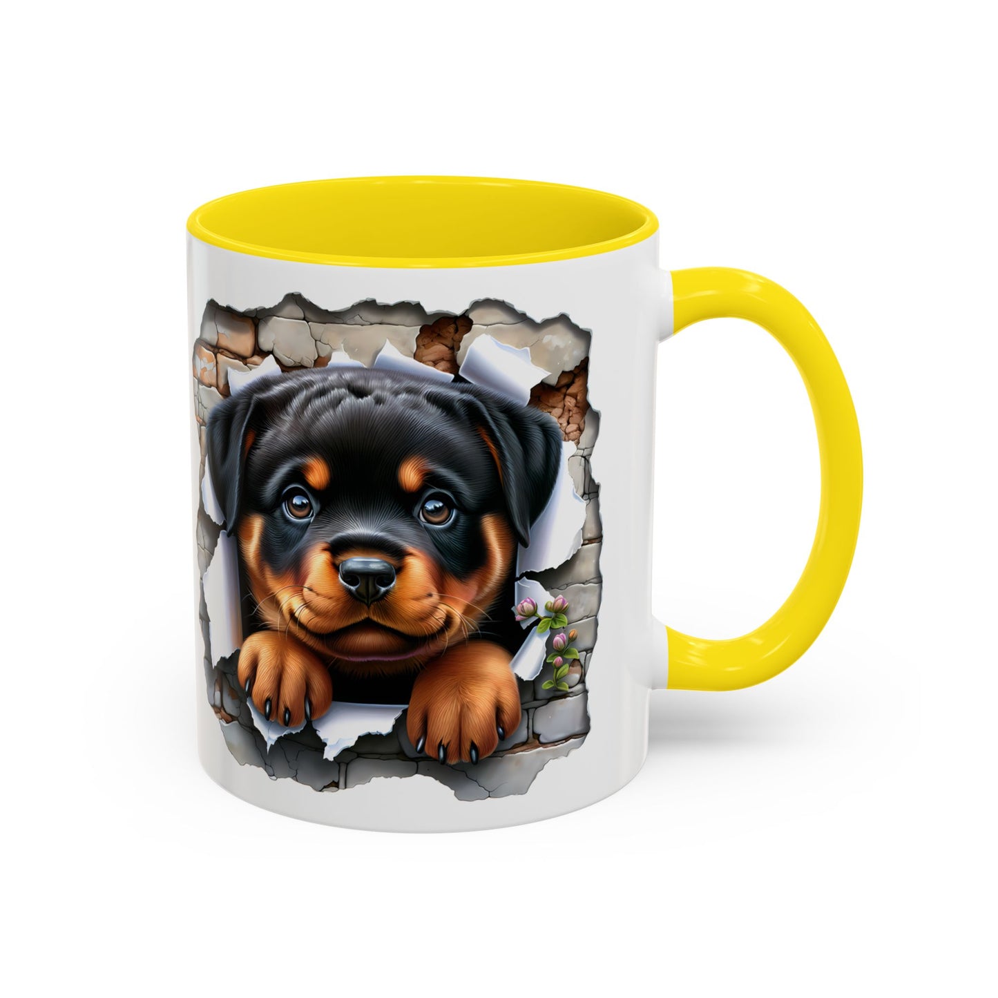 🐾☕ Rottweiler Puppy Accent Mug – Sweet Breakthrough Pup Design ✨