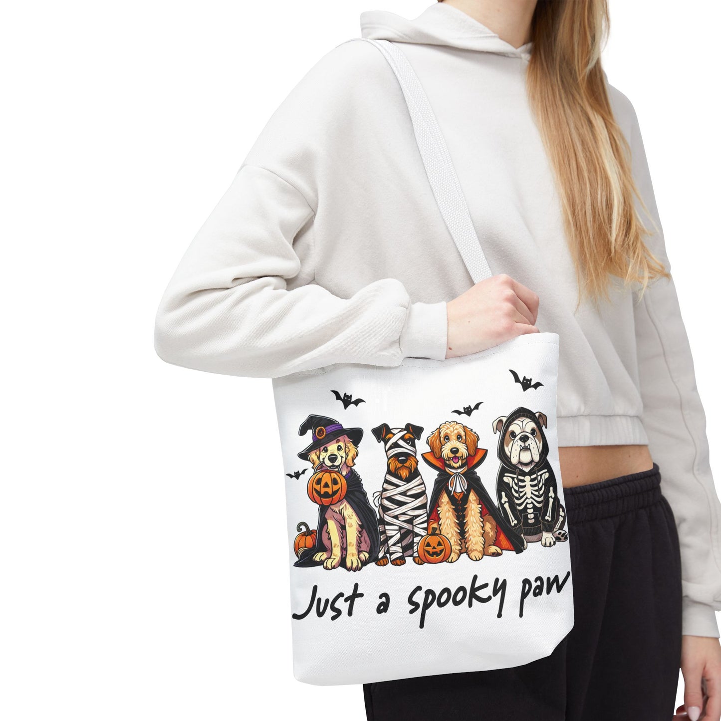 🐾 Spooky Paws Halloween Tote Bag – Doggone Cute Halloween Style 🎃