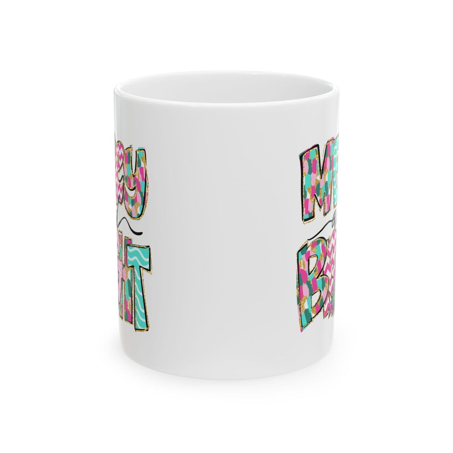 ☕ Merry and Bright Mug – Whimsical Colors & Holiday Cheer in Every Sip 🎄💖