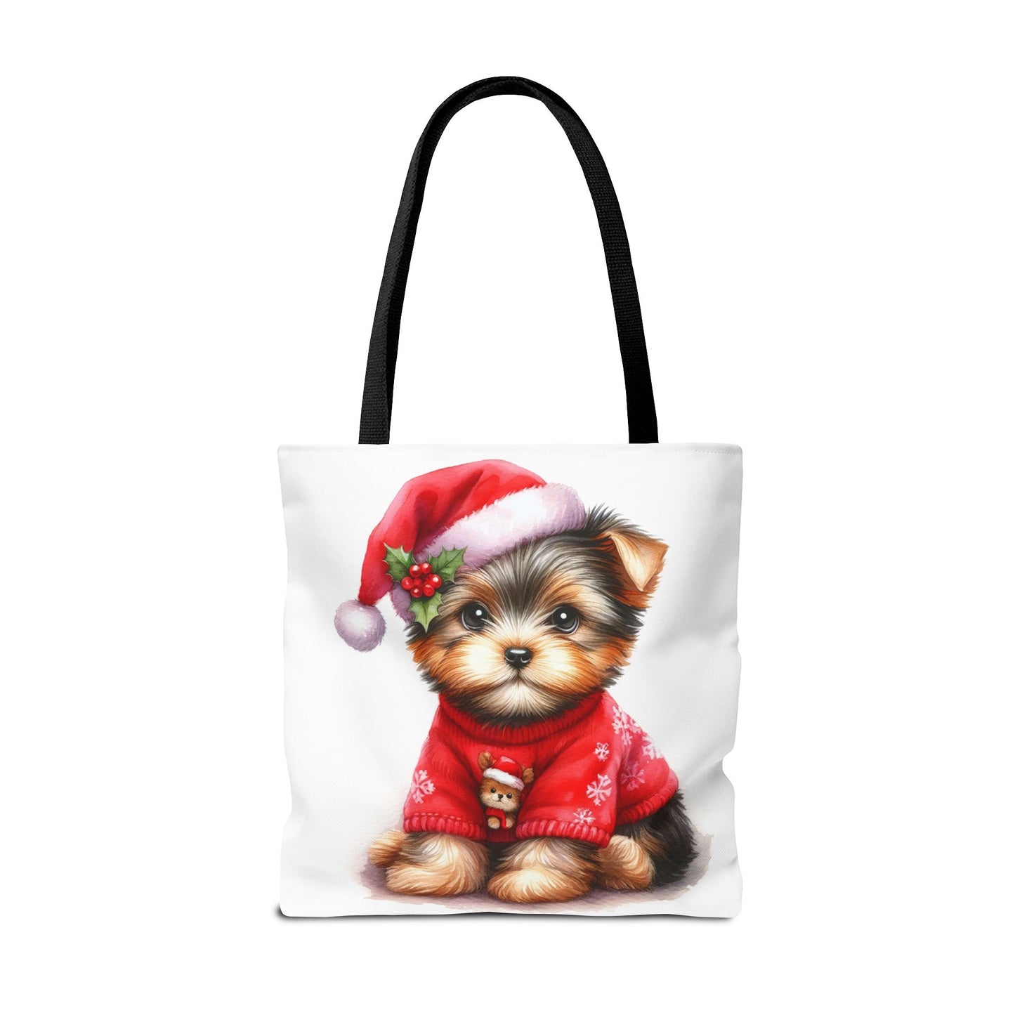 🎄 Santa Yorkie Christmas Tote Bag – Holiday Cheer in Every Stitch 🐾