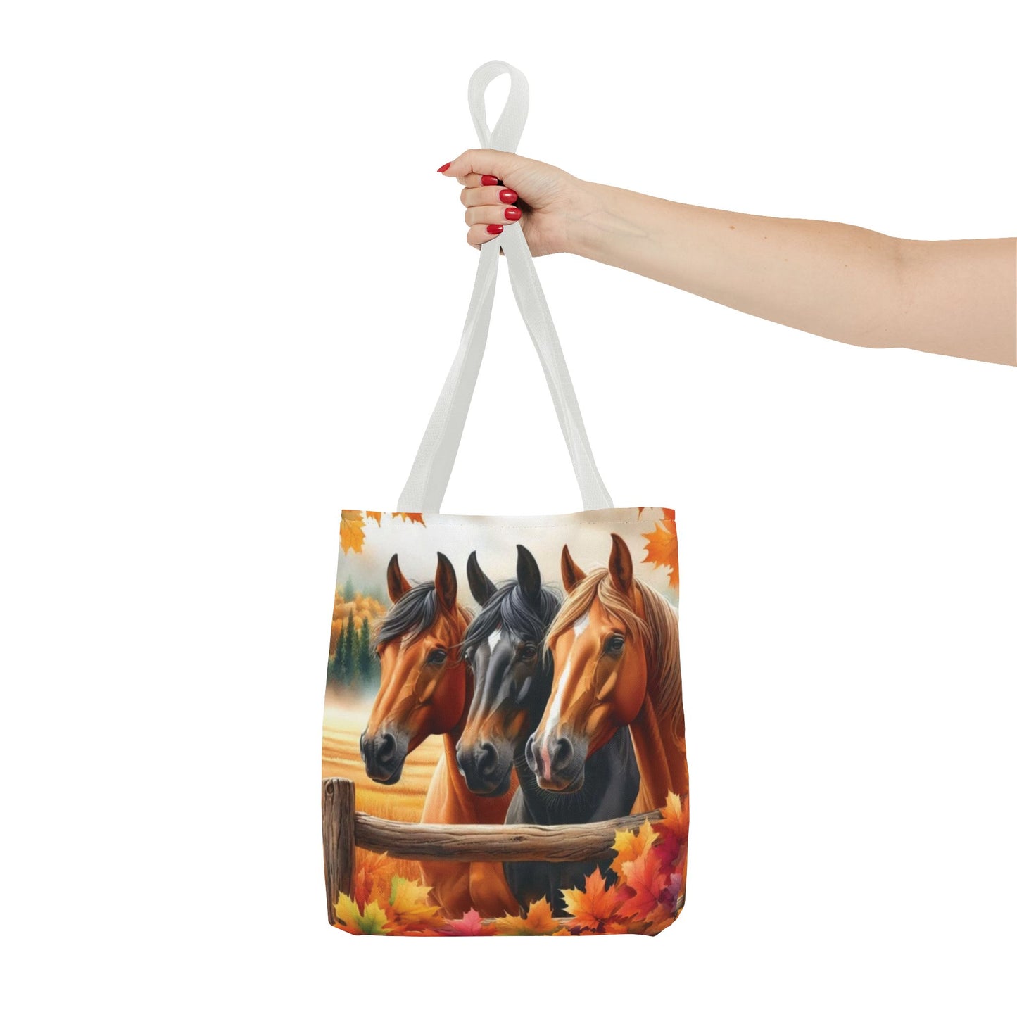 🐴 Autumn Horse Trio Tote Bag – Rustic, Stylish & Practical 🍂