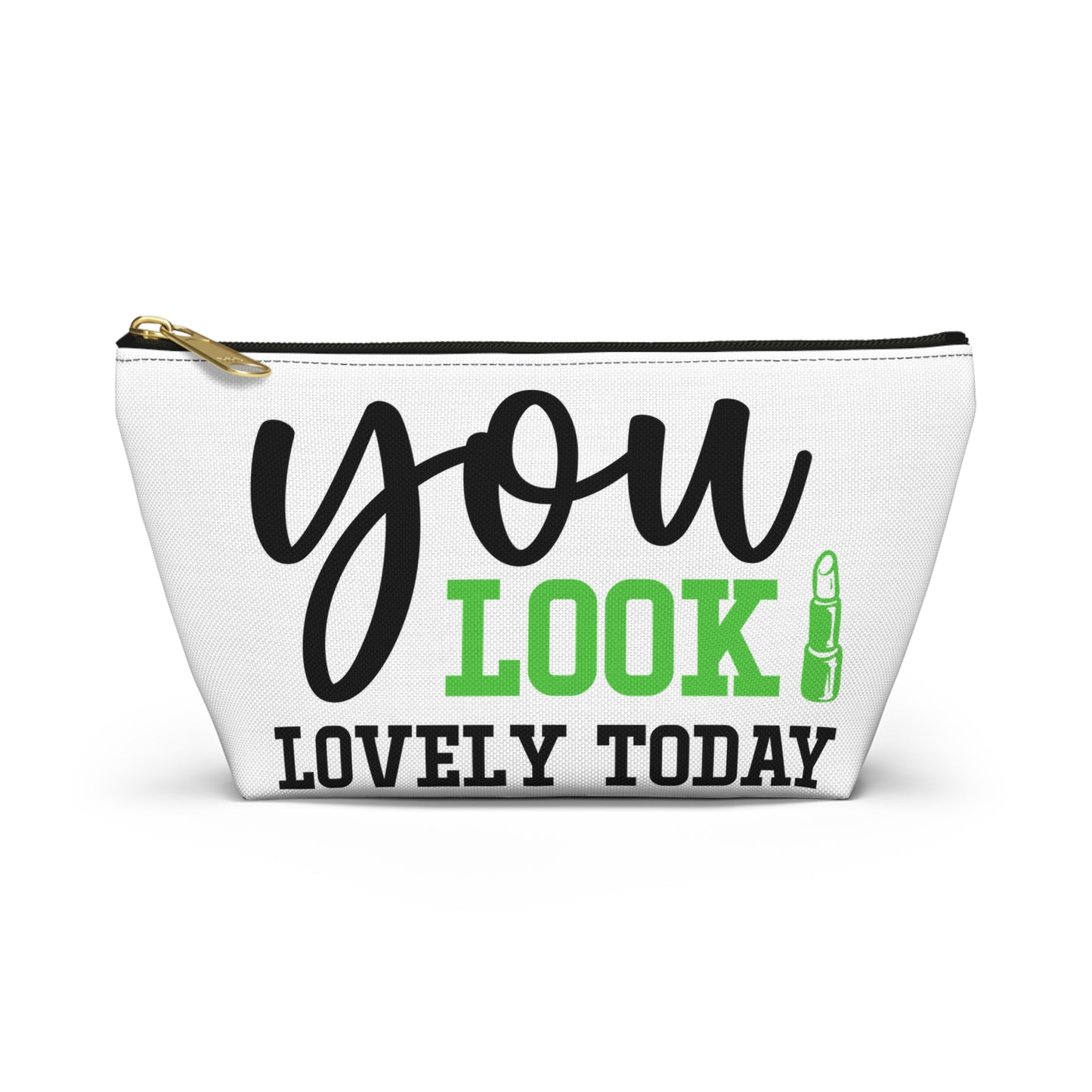 Accessory Pouch – "You Look Lovely Today" Green Makeup Bag