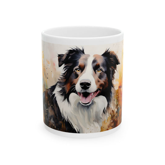 Taza de Border Collie en acuarela: ¡Un homenaje impresionante a tu fiel compañero!