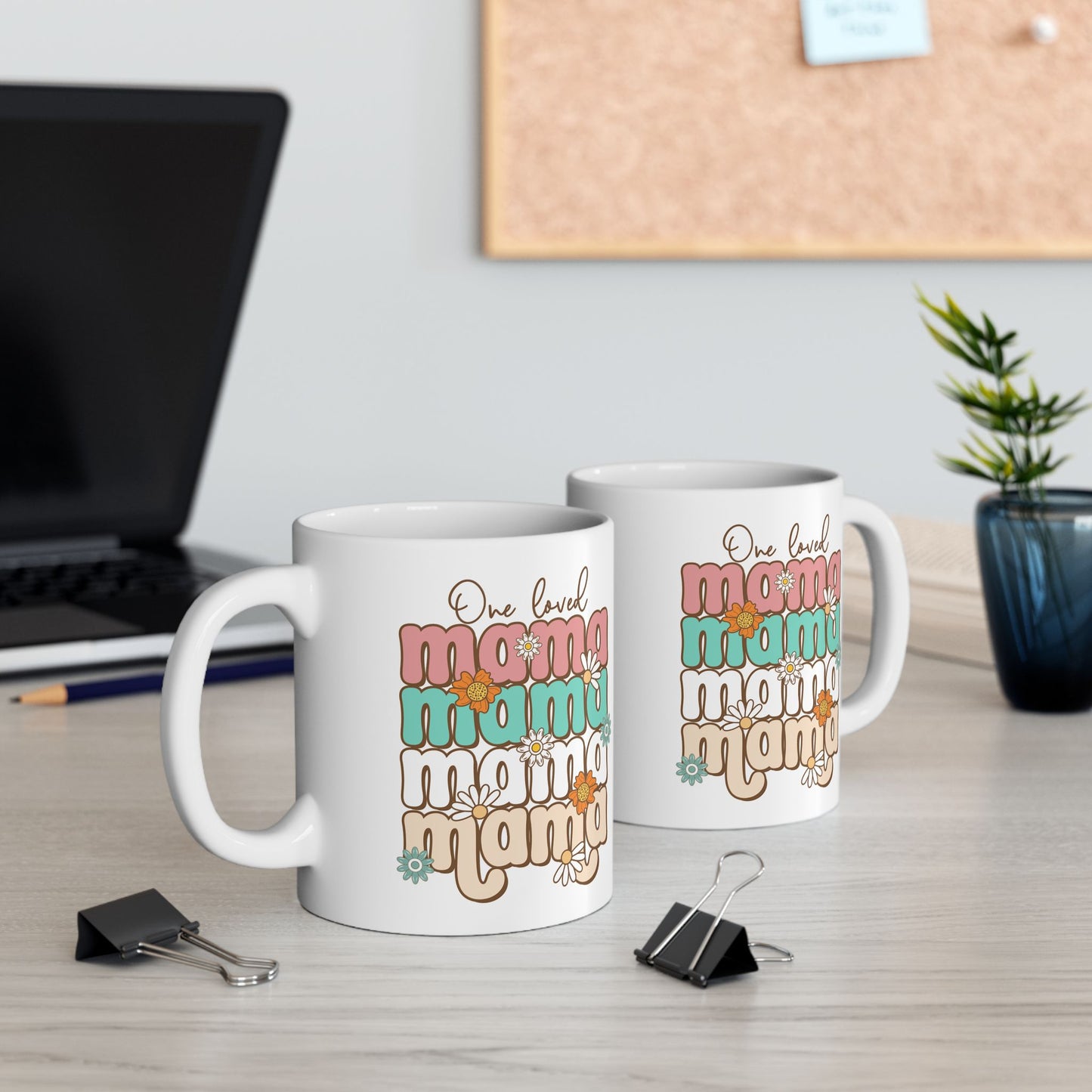 🌸☕ One Loved Mama Mug – Retro Floral Coffee Cup for Moms 💗