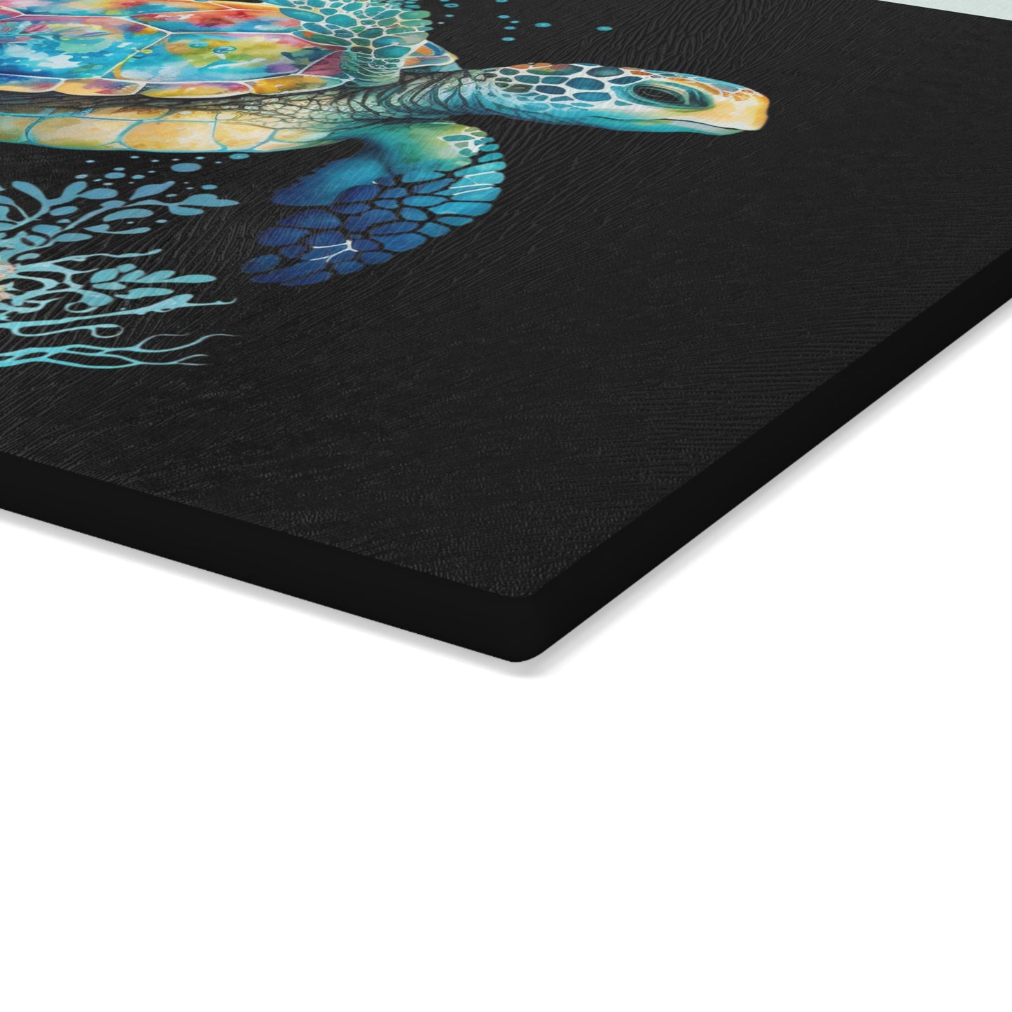 Sea Turtle Glass Cutting Board | Coastal Ocean Vibes Kitchen Decor