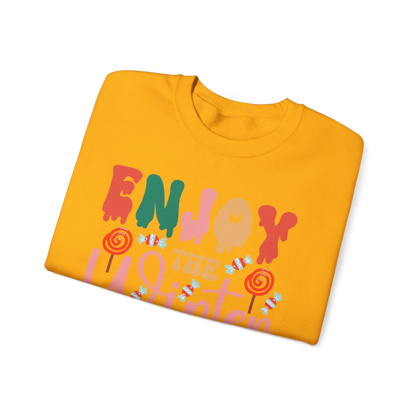 ❄️☕ Enjoy the Winter Sweatshirt – Cozy Snowflake & Cocoa Season Vibes 🧣✨