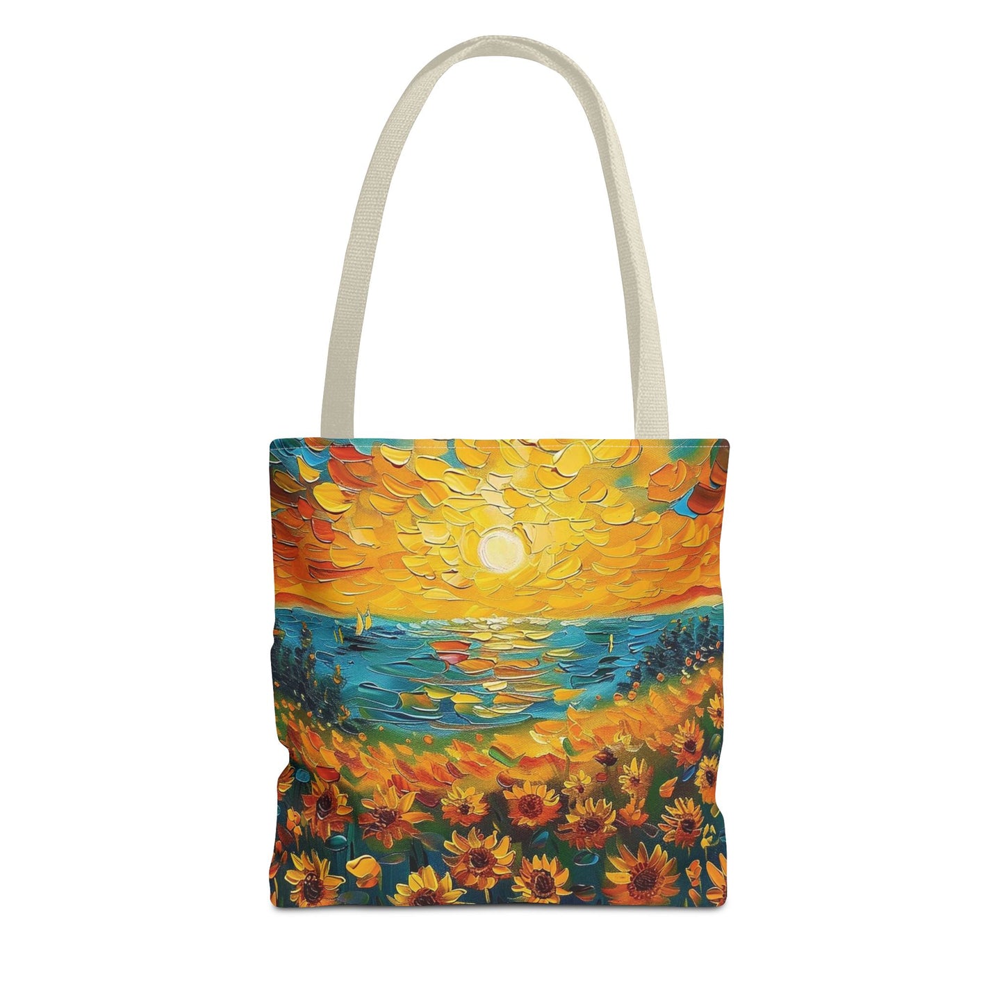 🌻 Girasoles al Atardecer – Bolso Tote Vibrante y Artístico 🌅
