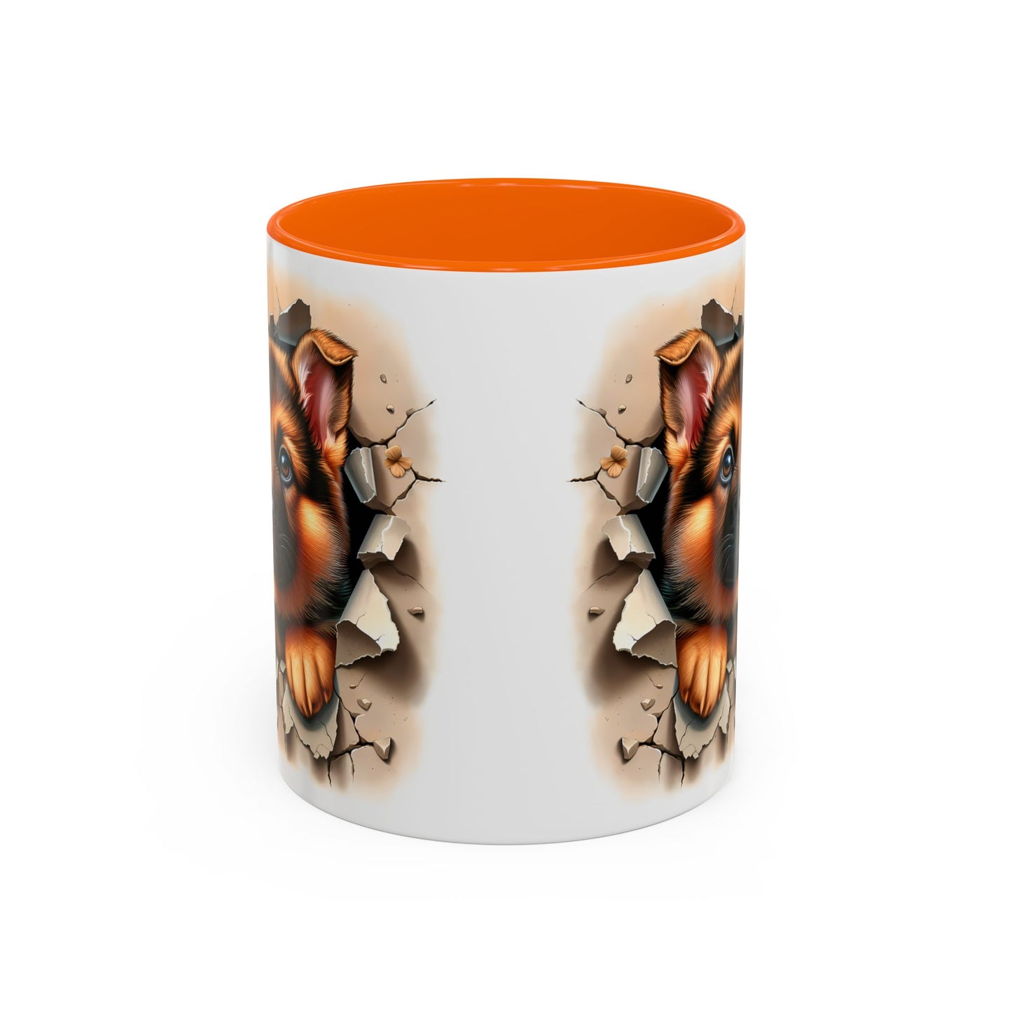 🐾☕ German Shepherd Puppy Peek Accent Mug – Loyal Pup Lover Gift ✨🖤