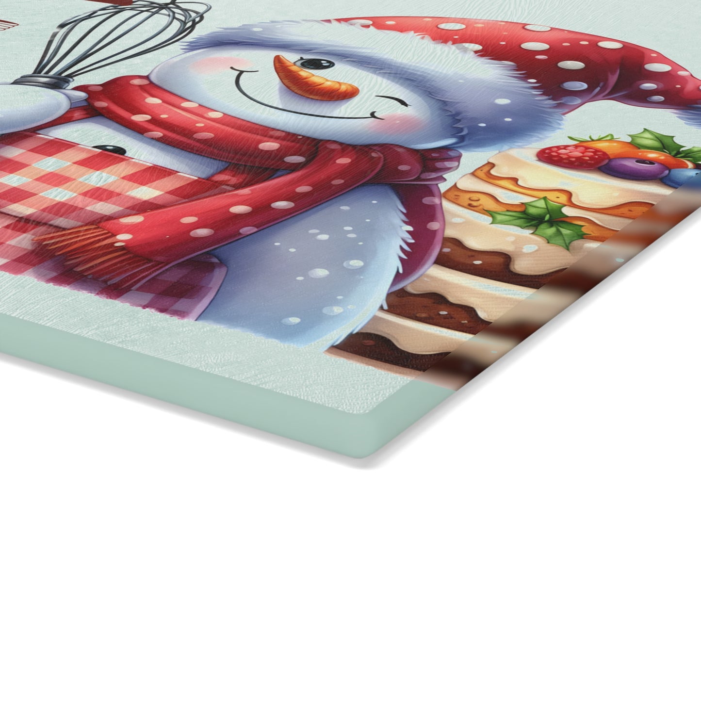 Tabla de cortar con diseño de muñeco de nieve para la cocina: un encanto festivo y escarchado para los reposteros navideños