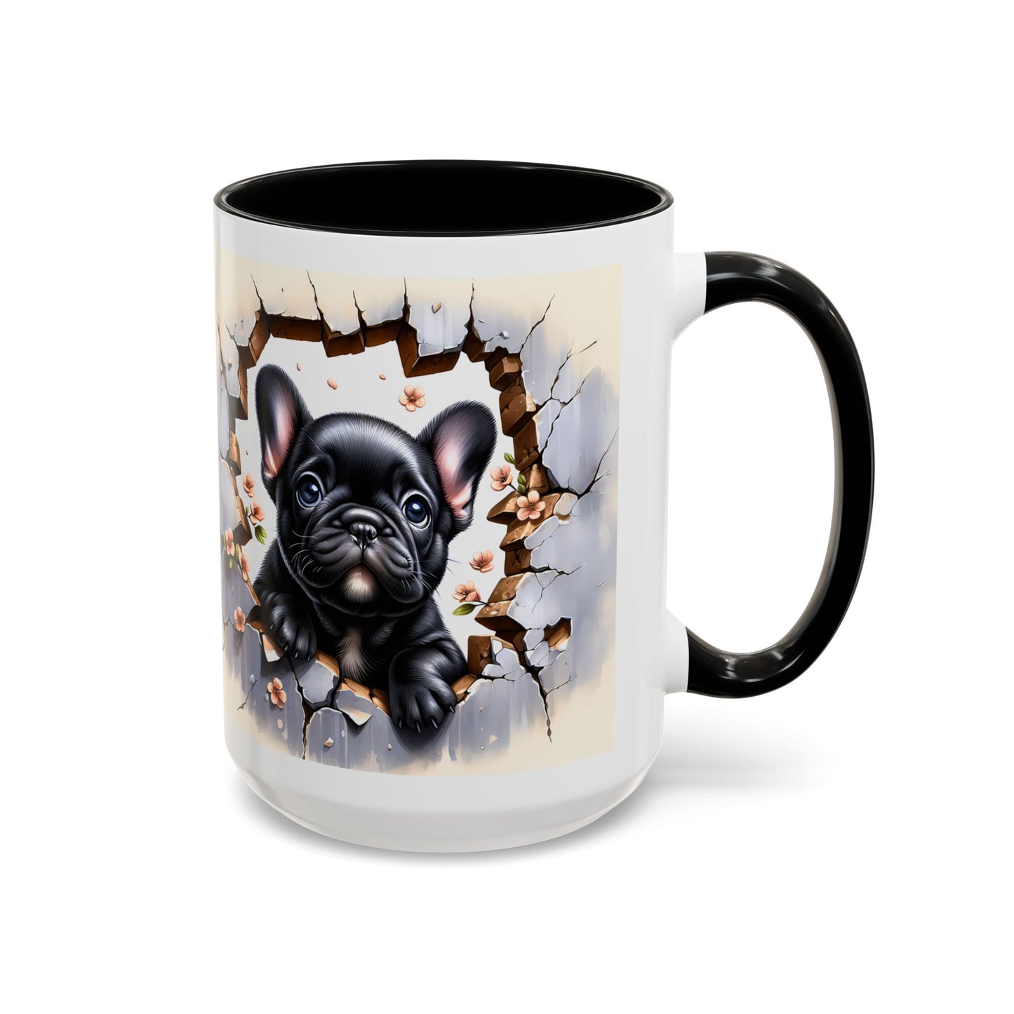 🐾☕ Black French Bulldog Puppy Accent Mug – Cute Breakthrough Pup Design ✨