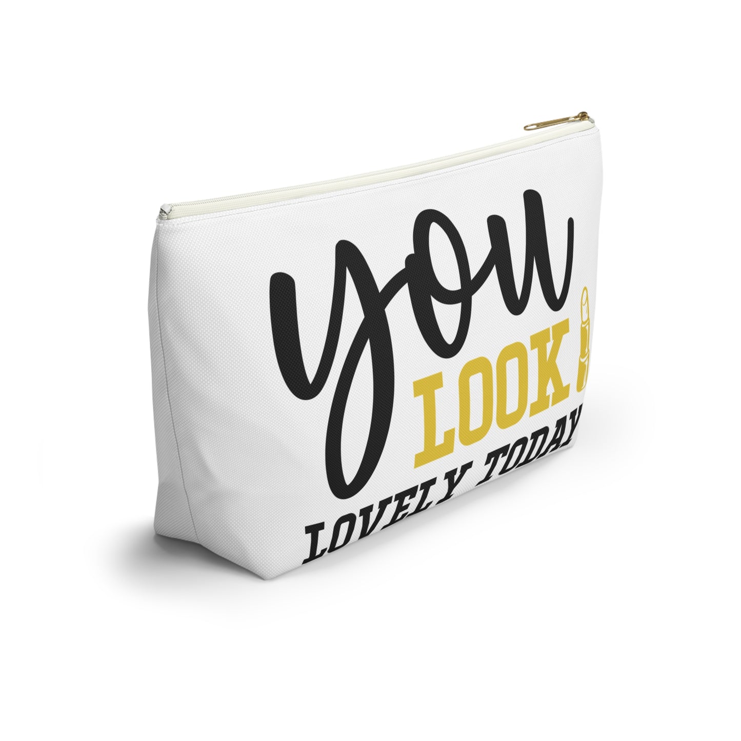 Accessory Pouch – "You Look Lovely Today" Yellow Makeup Bag