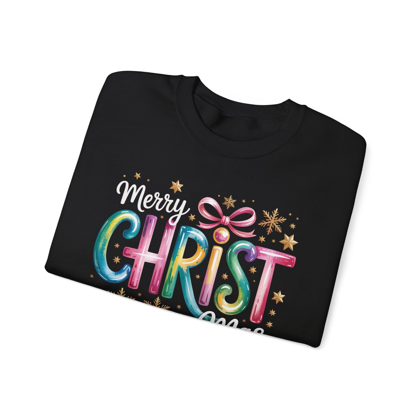 🎄🌈 Merry Christmas Rainbow Sweatshirt – Colorful Holiday Cheer ✨