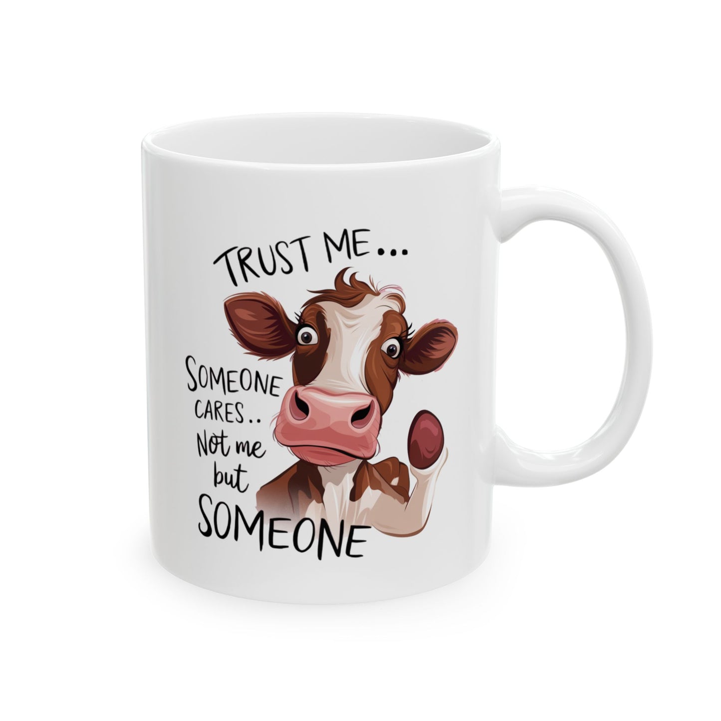 Confía en mí... No en mí, sino en alguien: divertida taza de vaca para almas sarcásticas ☕