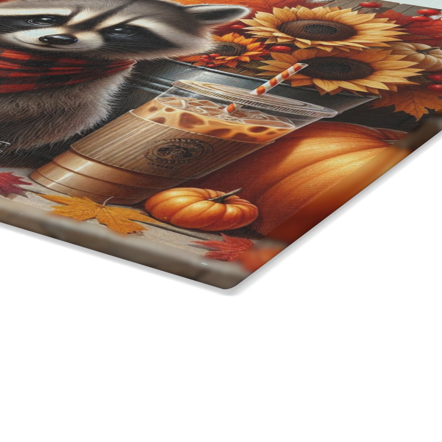 🦝 Autumn Raccoon Cutting Board – Cozy Fall Charm for Your Rustic Kitchen