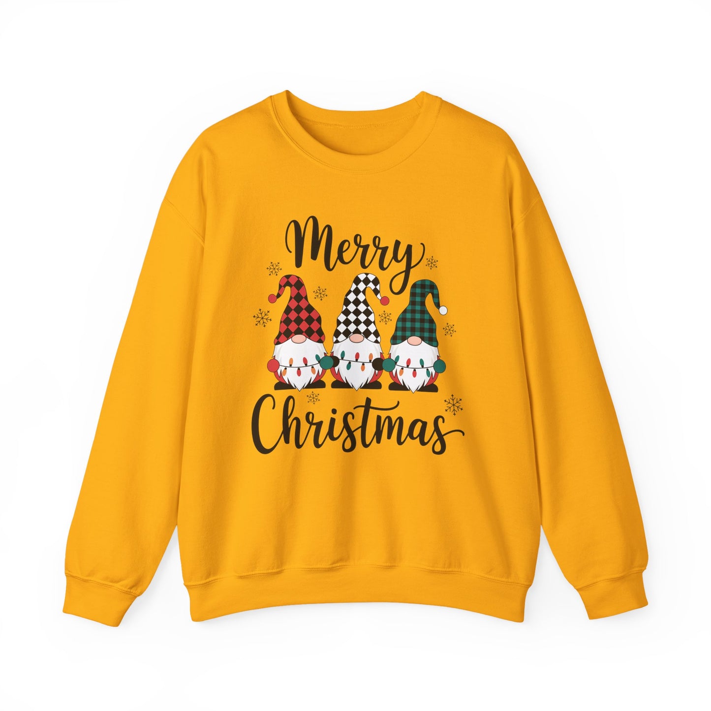 🎅✨ Merry Gnome Lights Sweatshirt – Whimsical Scandinavian Holiday Charm