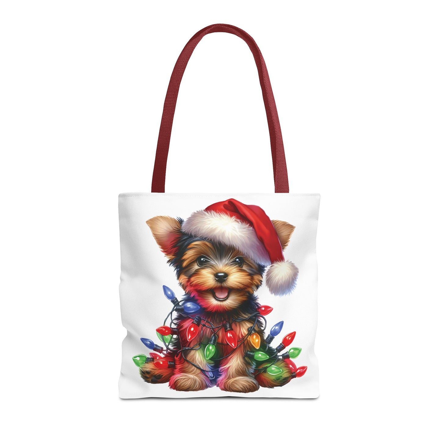 🎄 Yorkie Christmas Lights Tote Bag – Holiday Cheer in Every Carry 🎁