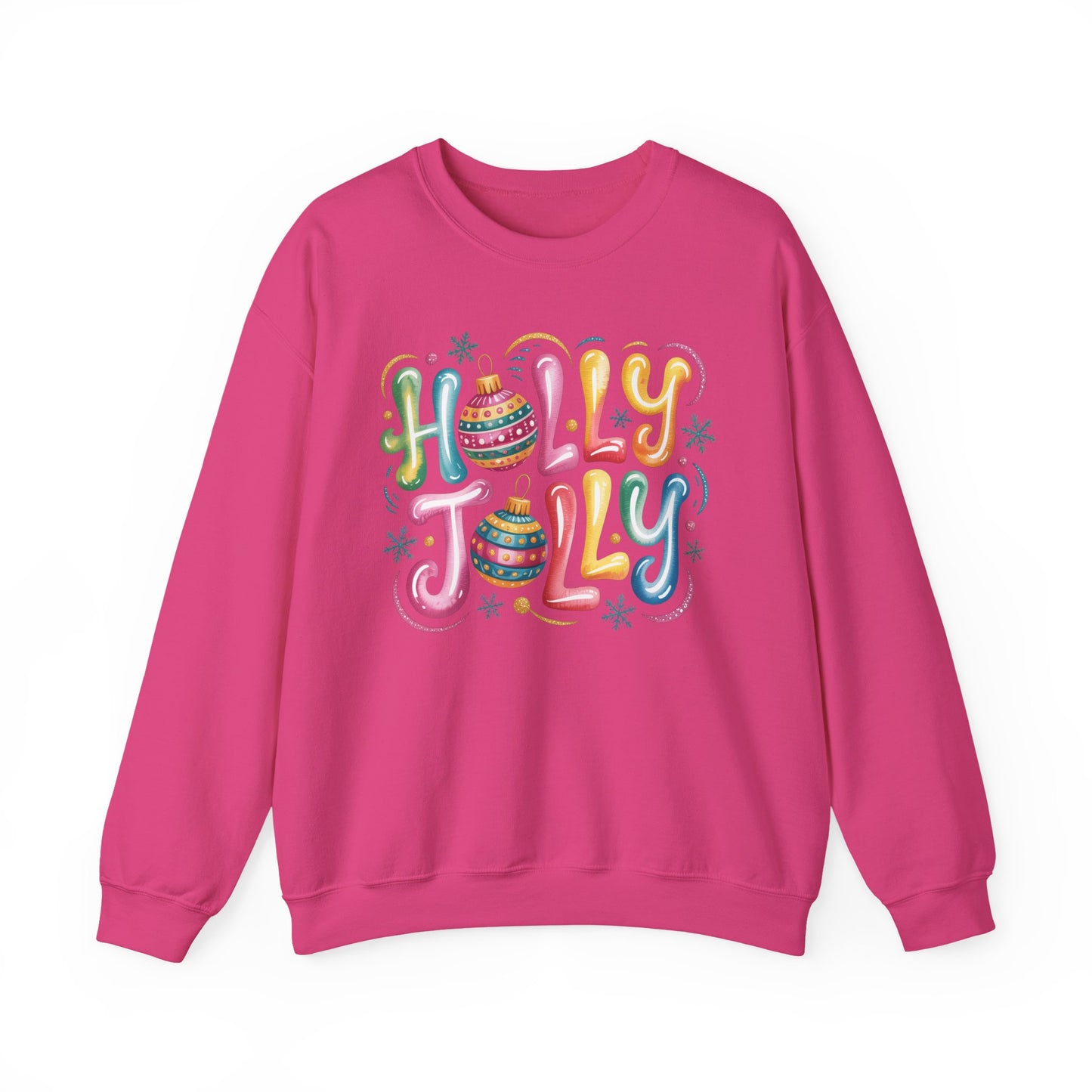 🎄✨ Holly Jolly Rainbow Ornament Christmas Sweatshirt – Festive & Fun Holiday Style 🌈🎁