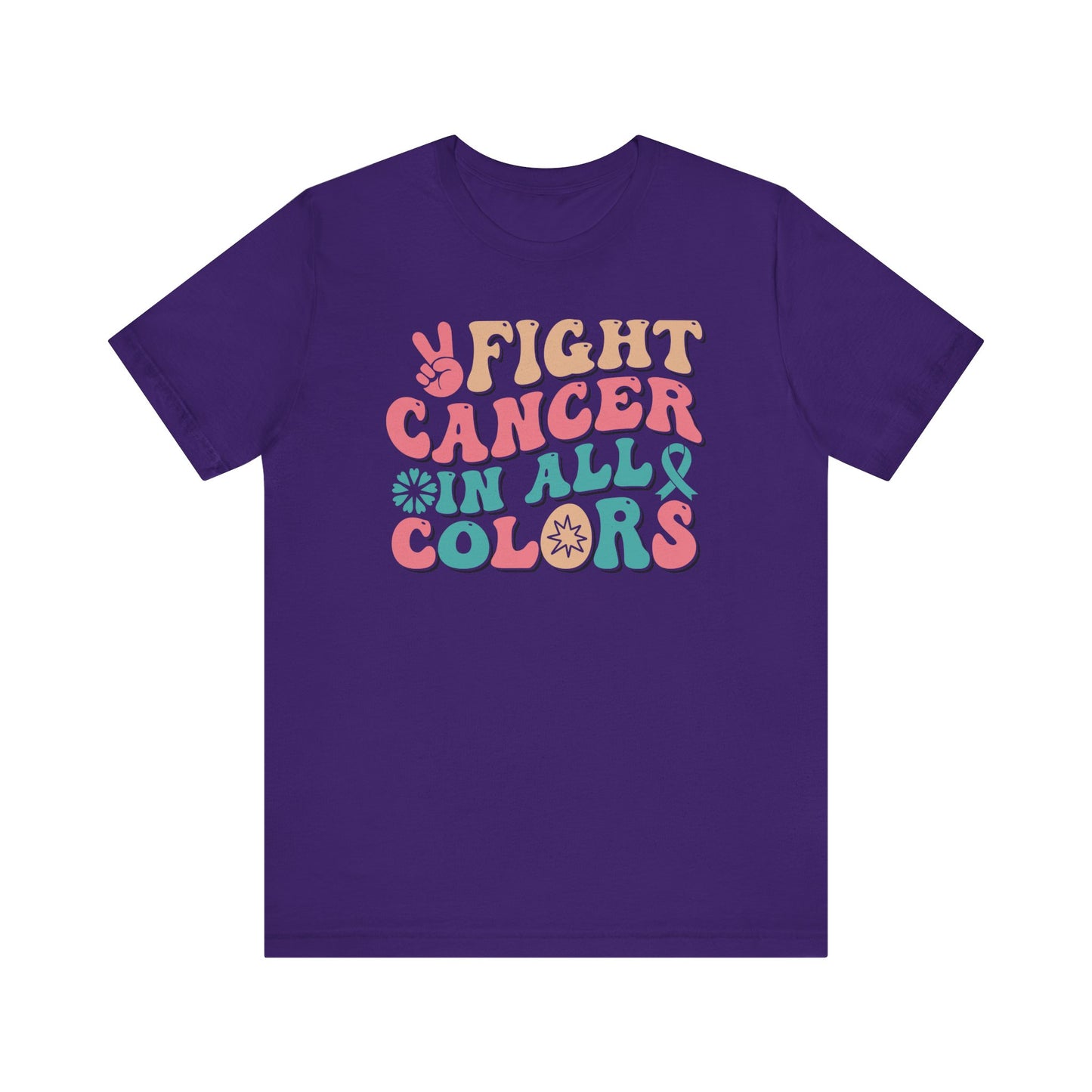 🌈✊ Fight Cancer in All Colors T-Shirt – Bold Retro Awareness Tee for Every Ribbon 🎗️