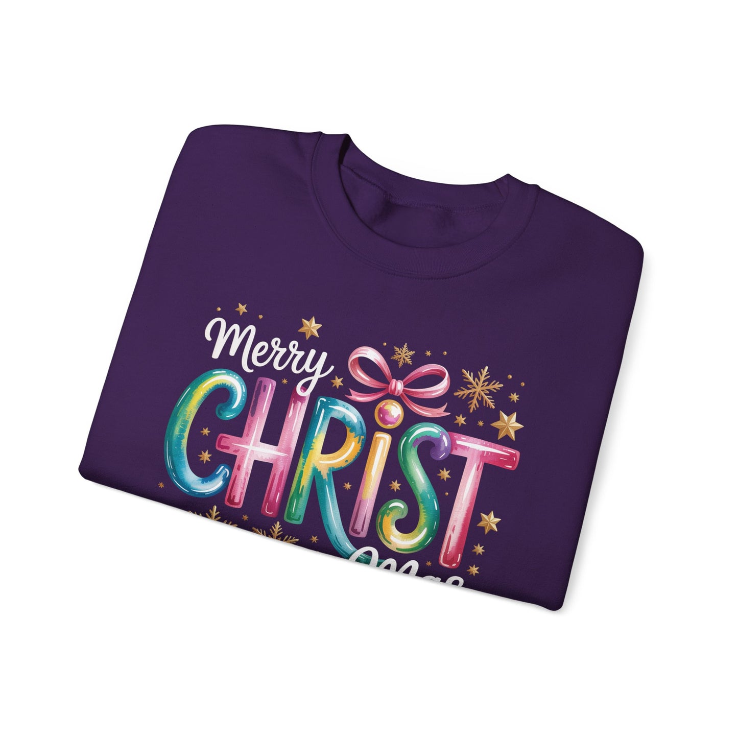 🎄🌈 Merry Christmas Rainbow Sweatshirt – Colorful Holiday Cheer ✨