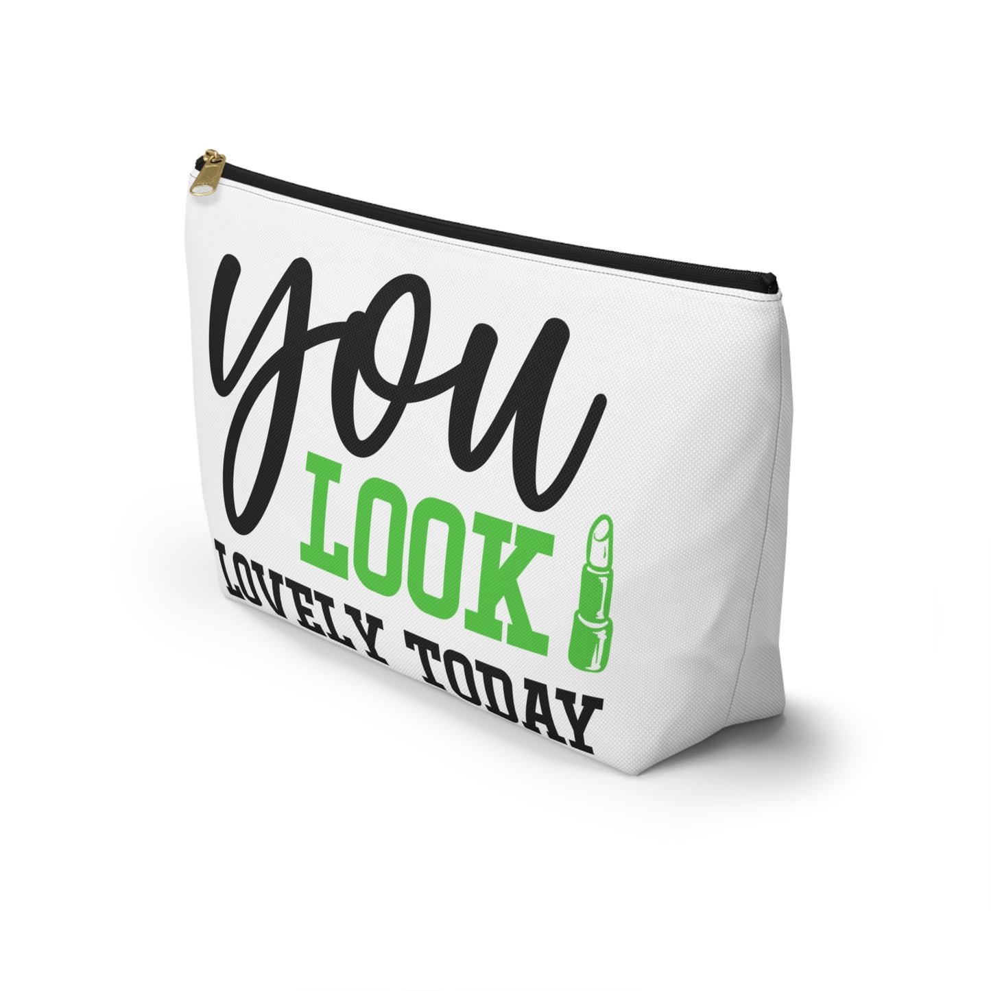 Accessory Pouch – "You Look Lovely Today" Green Makeup Bag