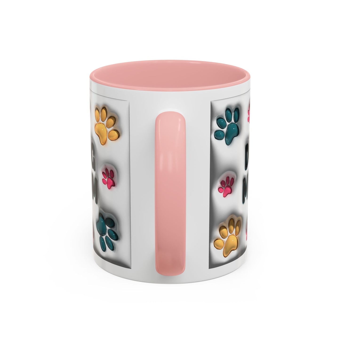 Dog Mom Accent Mug – Colorful Paw Print Cup for Proud Pet Parents
