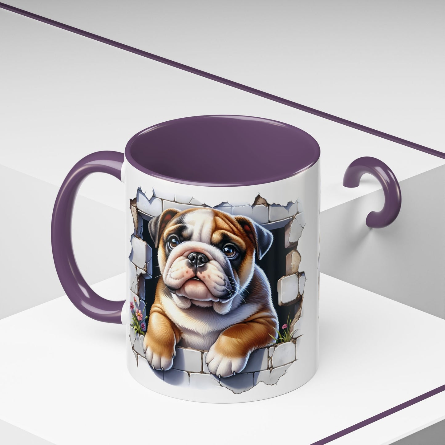 🐶☕ English Bulldog Puppy Accent Mug – Adorable Breakthrough Pup Design ✨rs (11/15oz)