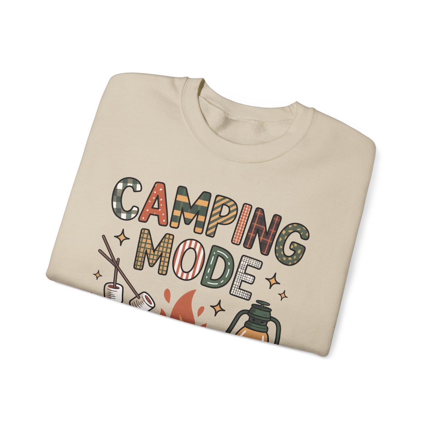 🍂🔥 Camping Mode Sweatshirt – S’mores, Campfires & Cozy Vibes 🏕️☕