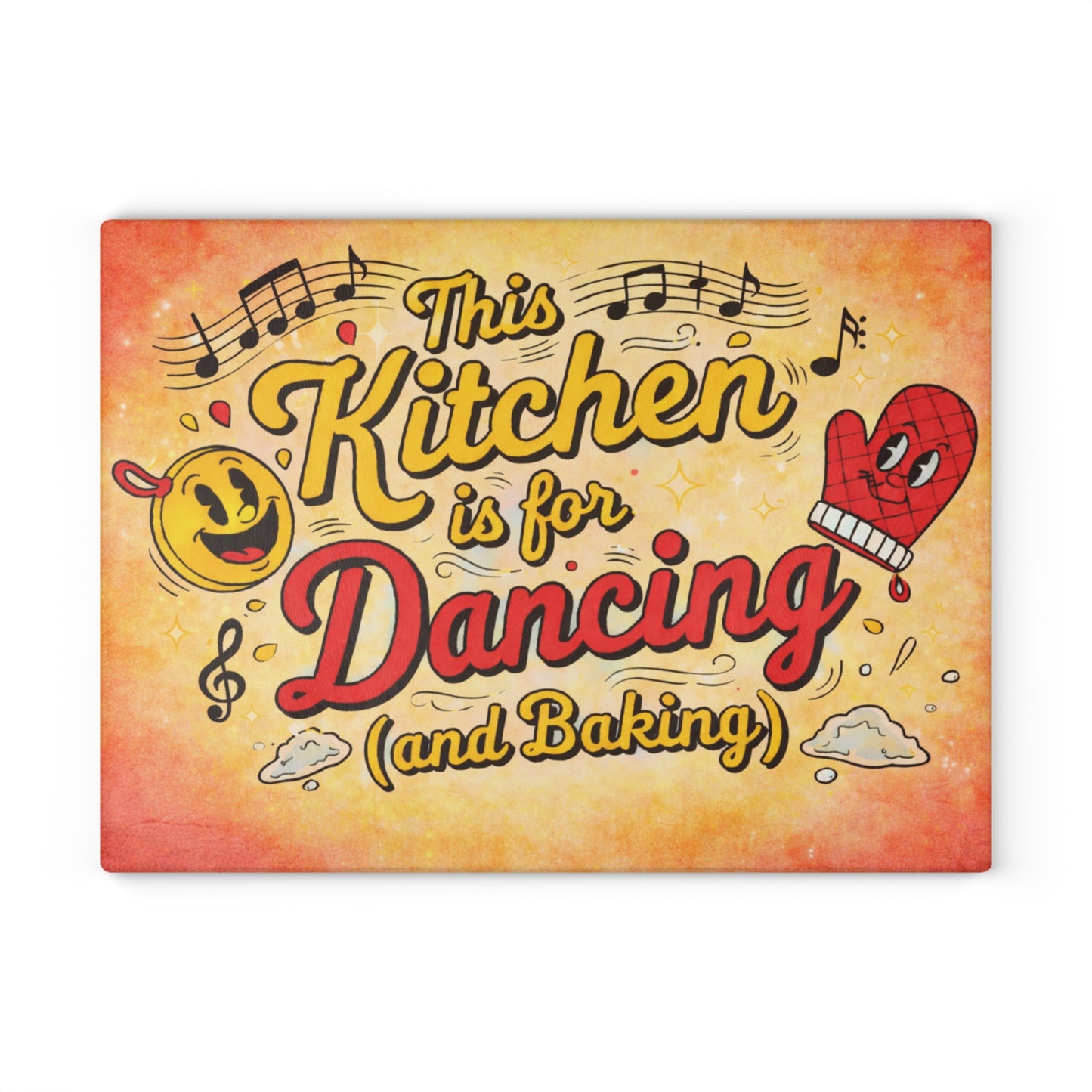 This Kitchen Is for Dancing (and Baking) Glass Cutting Board – Fun Music Kitchen Decor