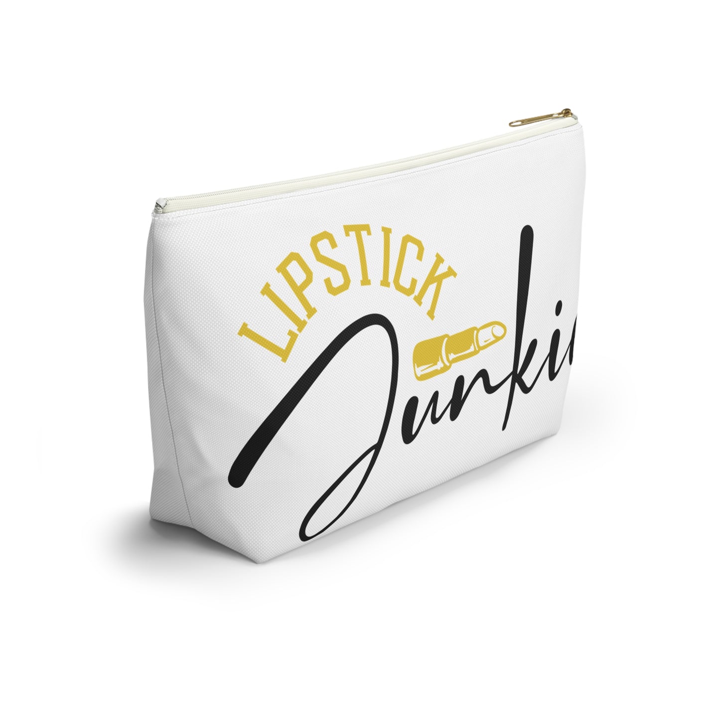 Accessory Pouch – "Lipstick Junkie" Yellow Makeup Bag