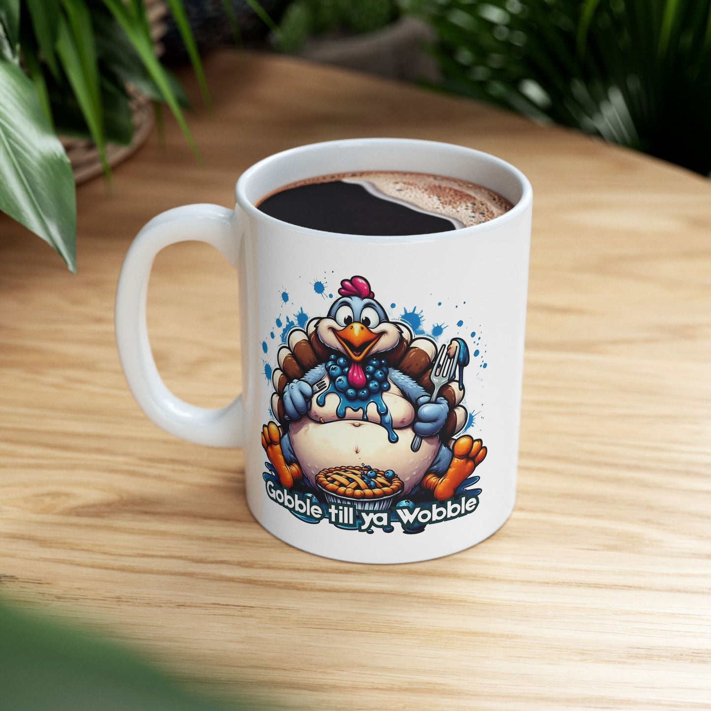 🦃🥧 Gobble Till Ya Wobble Mug – Funny Thanksgiving Coffee Cup ☕🍂