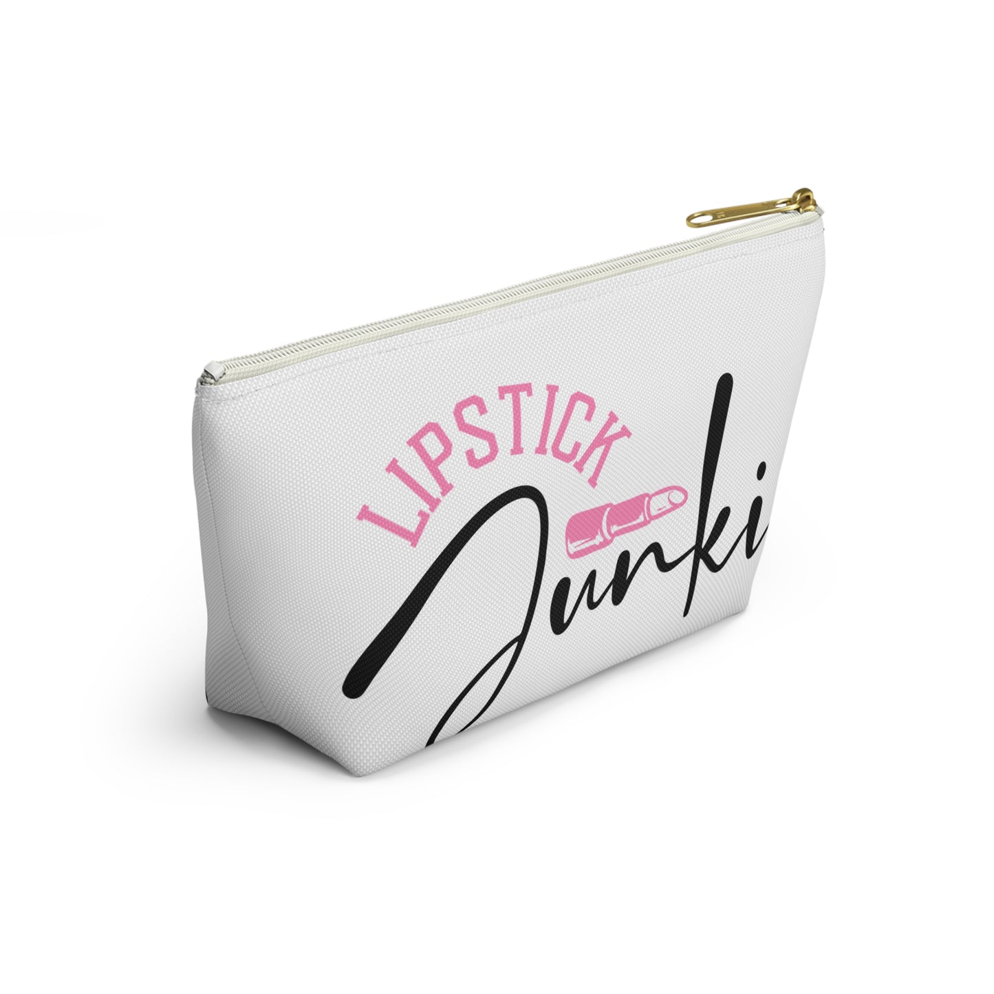 Accessory Pouch – "Lipstick Junkie" Pink Makeup Bag