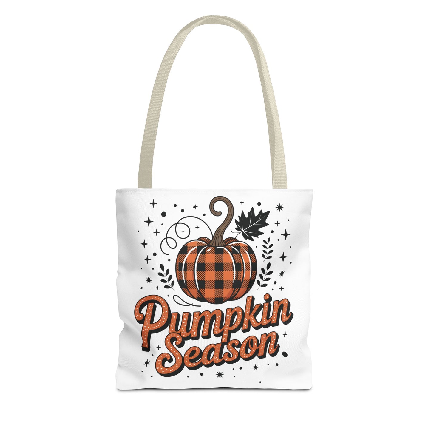 🎃 Pumpkin Season Tote Bag – Fall Buffalo Plaid Style for Autumn Lovers 🍂