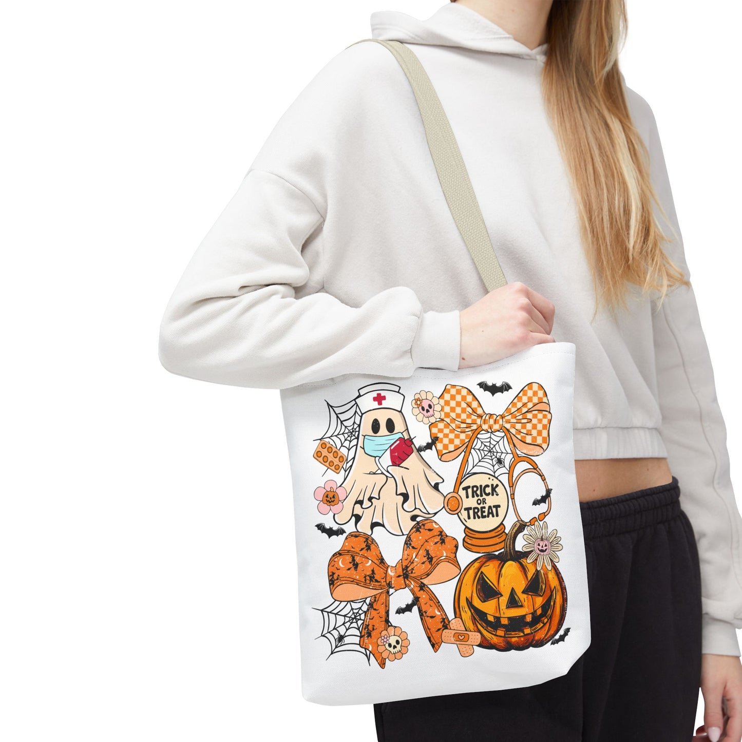 🩺 Nurse Ghost Tote Bag – Spooky Season Meets Healthcare Heroes 👻👜
