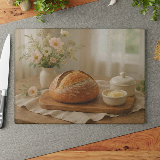 🍞Sourdough – Rustic Artisan Bread Tempered Glass Cutting Board