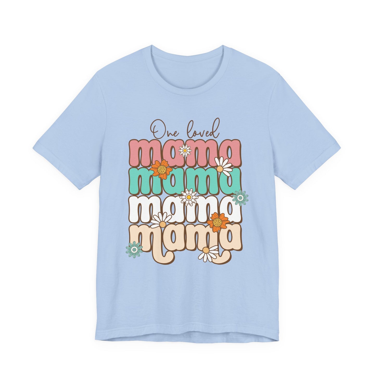 👕 Mama, Mama, Mama, Mama Boho-Style T-Shirt – Joyful Chaos of Motherhood 🌿