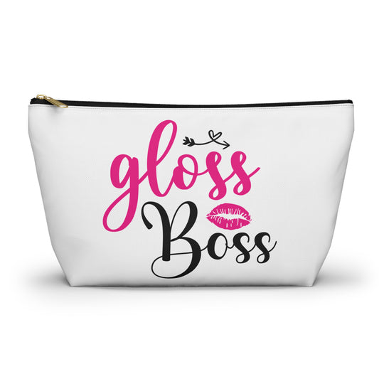 Accessory Pouch – "Gloss Boss" Pink Makeup Bag