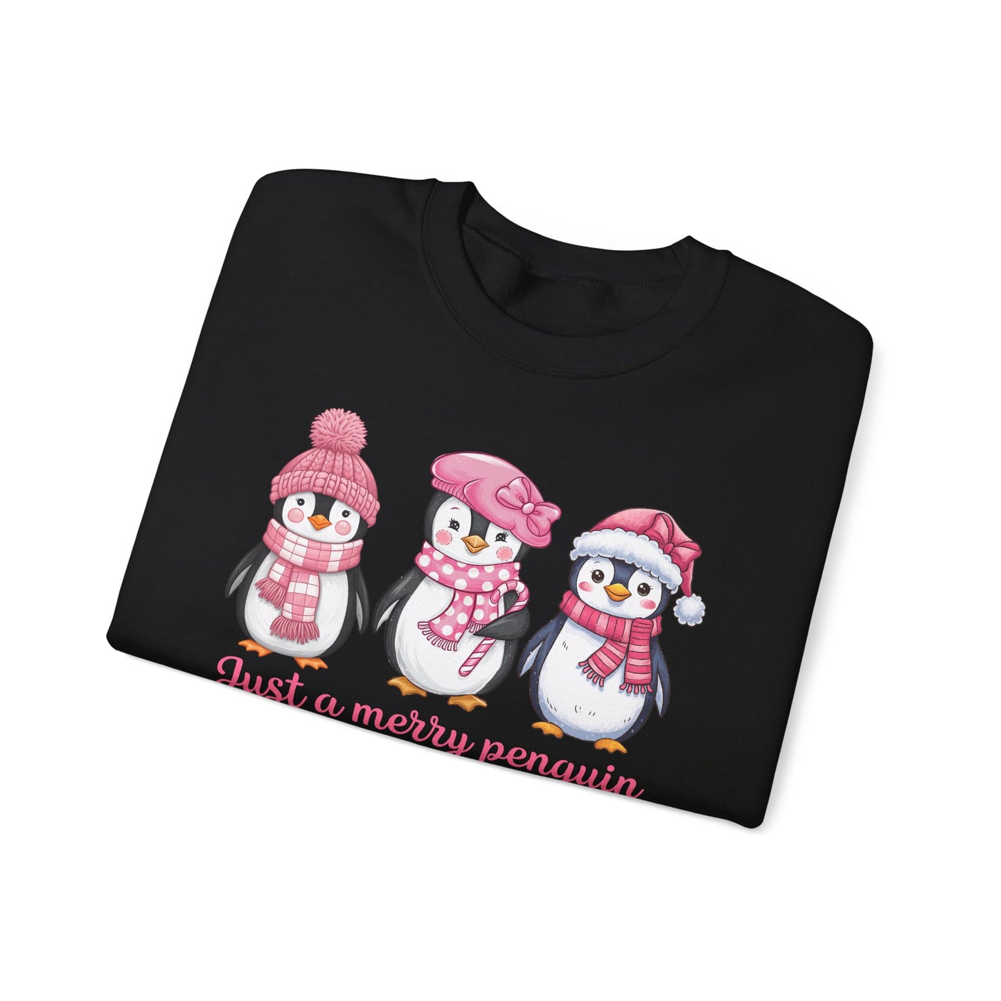 🐧✨ Just a Merry Penguin Sweatshirt – Cute Winter Friends in Pink ❄️💖