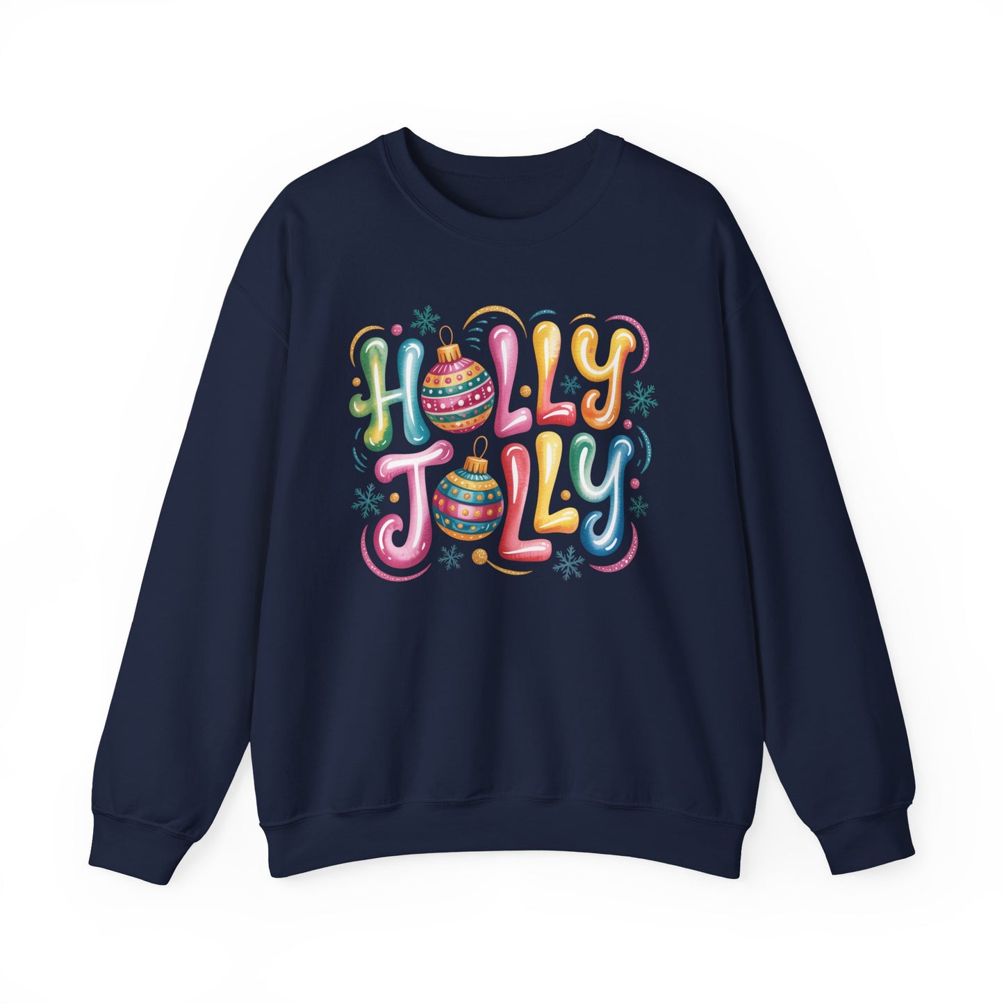 🎄✨ Holly Jolly Rainbow Ornament Christmas Sweatshirt – Festive & Fun Holiday Style 🌈🎁
