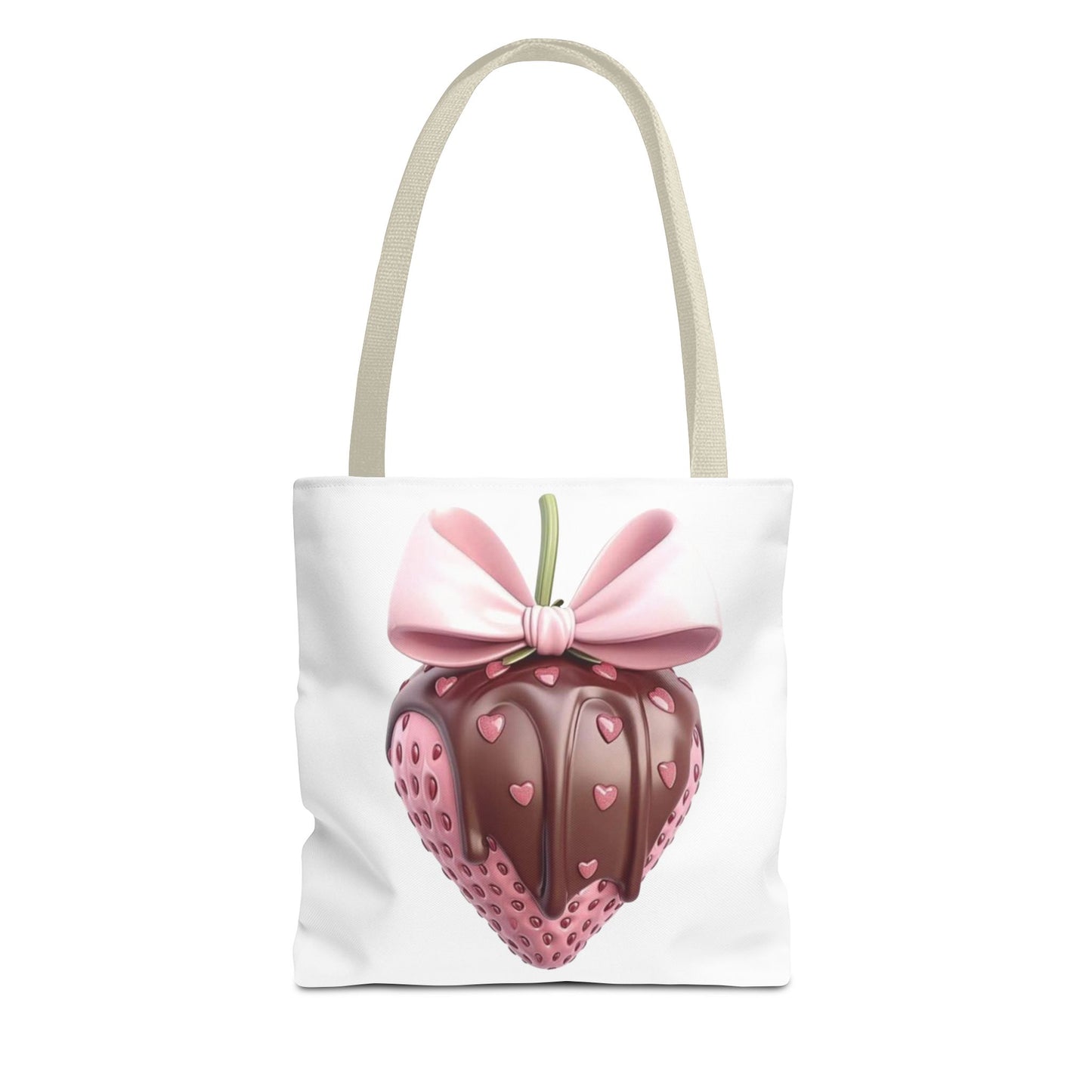 🍓 Chocolate-Dipped Strawberry Tote Bag – Sweet, Romantic & Practical 🍫