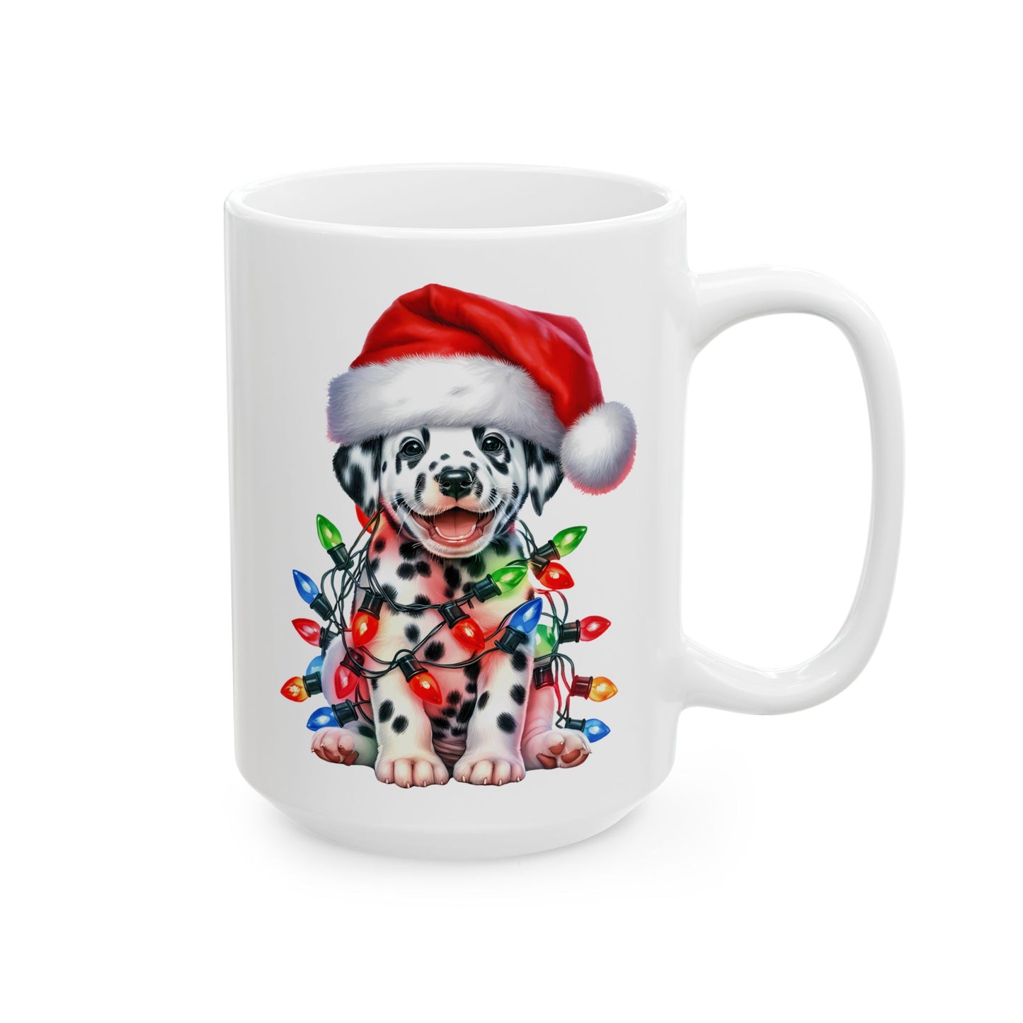 Dalmatian Christmas Lights Mug – Personalized Holiday Cheer in Every Sip 🎅🌟
