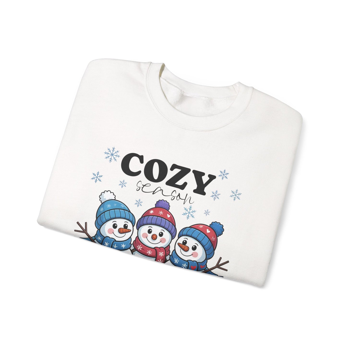 ☃️💙 Cozy Season Snowman Sweatshirt – Adorable Winter Crewneck for Women