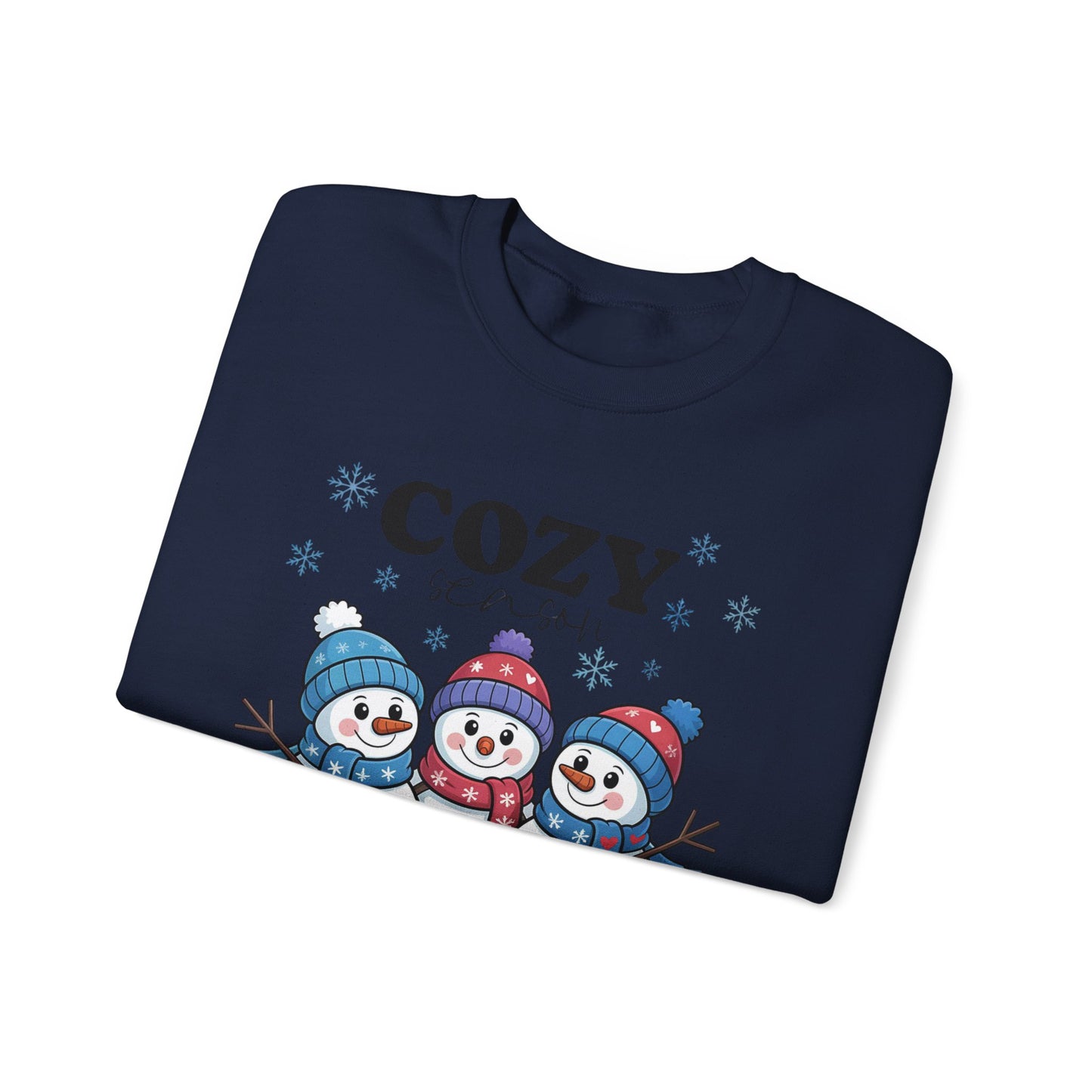 ☃️💙 Cozy Season Snowman Sweatshirt – Adorable Winter Crewneck for Women