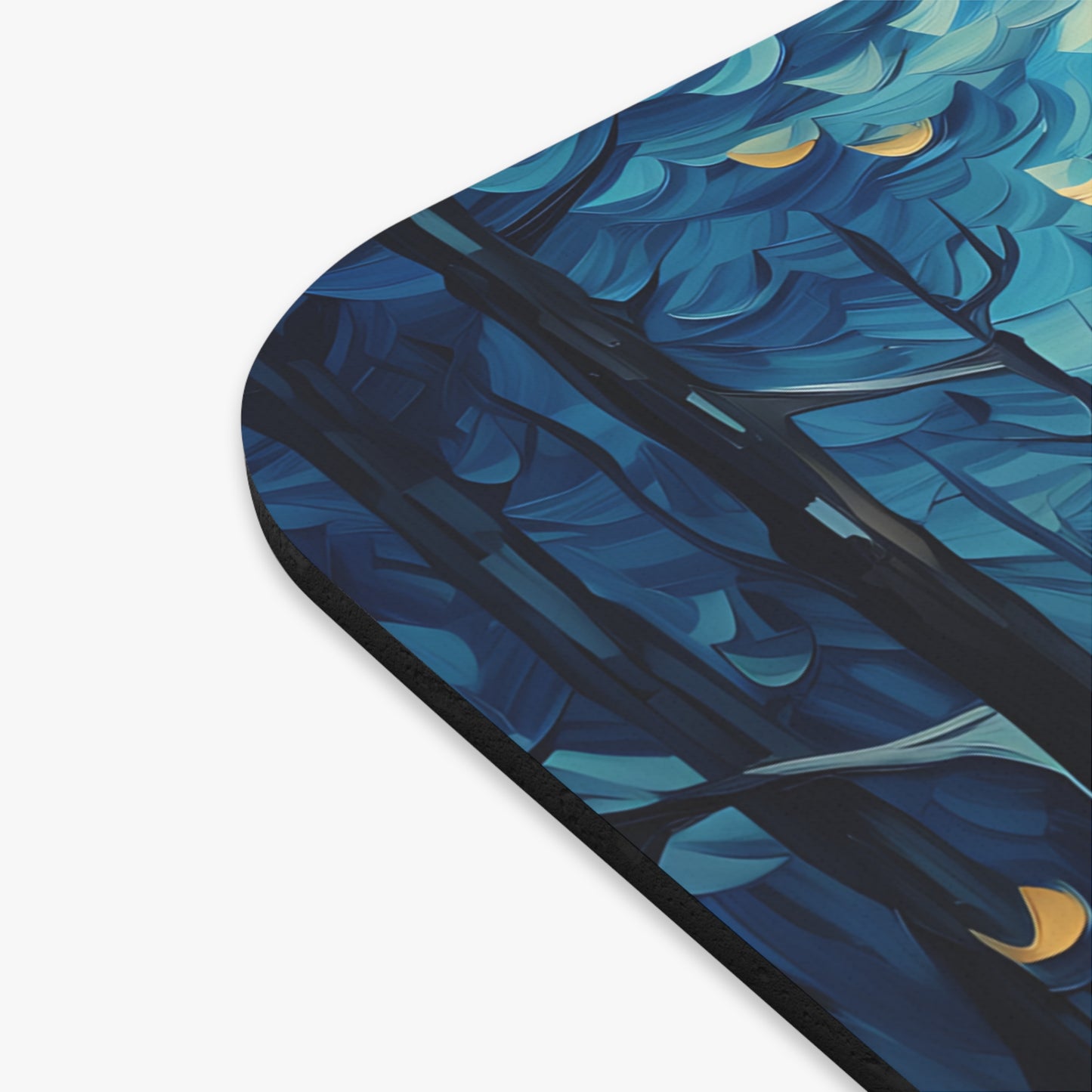 🖱️🦉🍁 Autumn Moon Owl Mouse Pad – Warm Teals, Copper Leaves & Glow