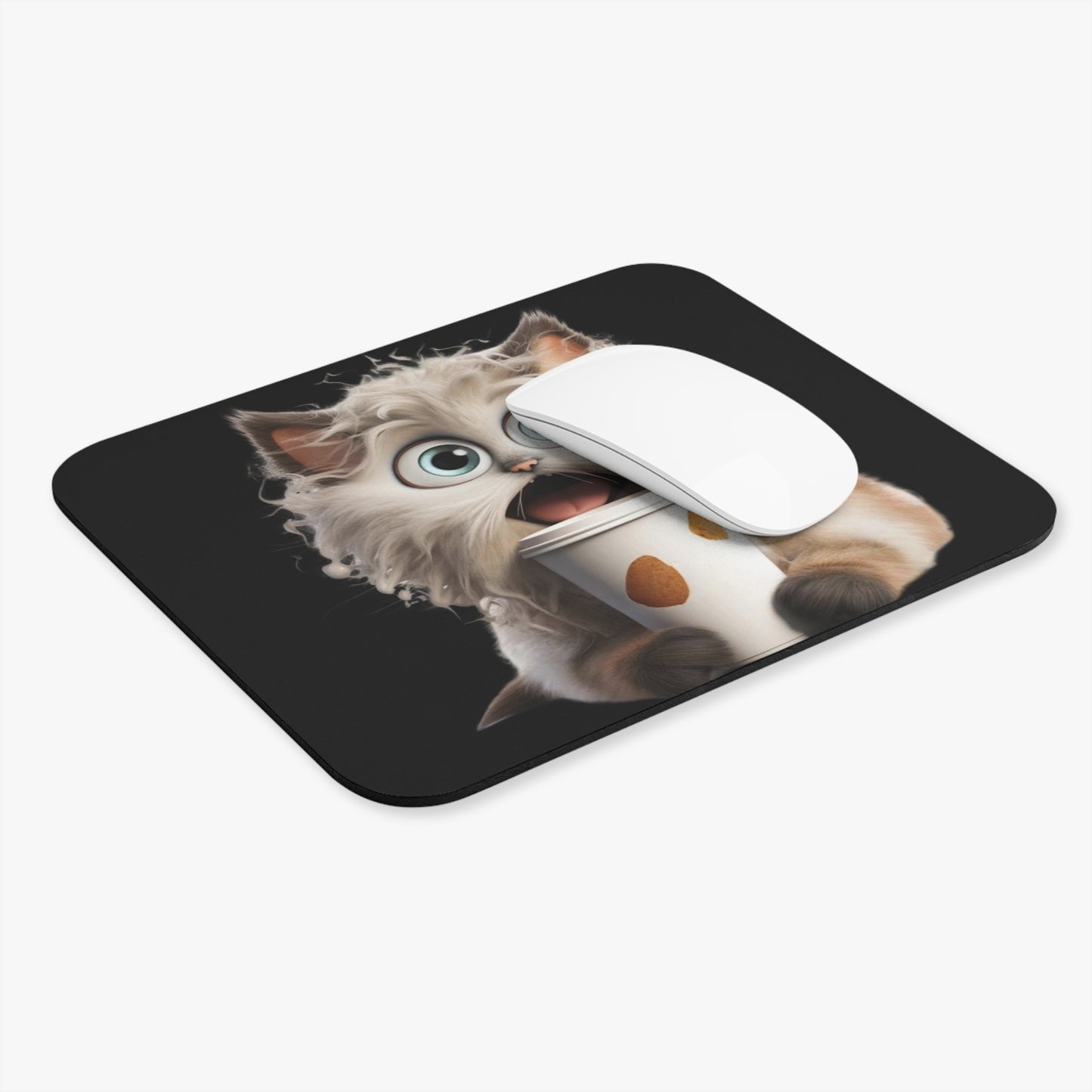 ☕ Gato con cafeína: una alfombrilla de ratón adorable y divertida para los amantes de los gatos 😺