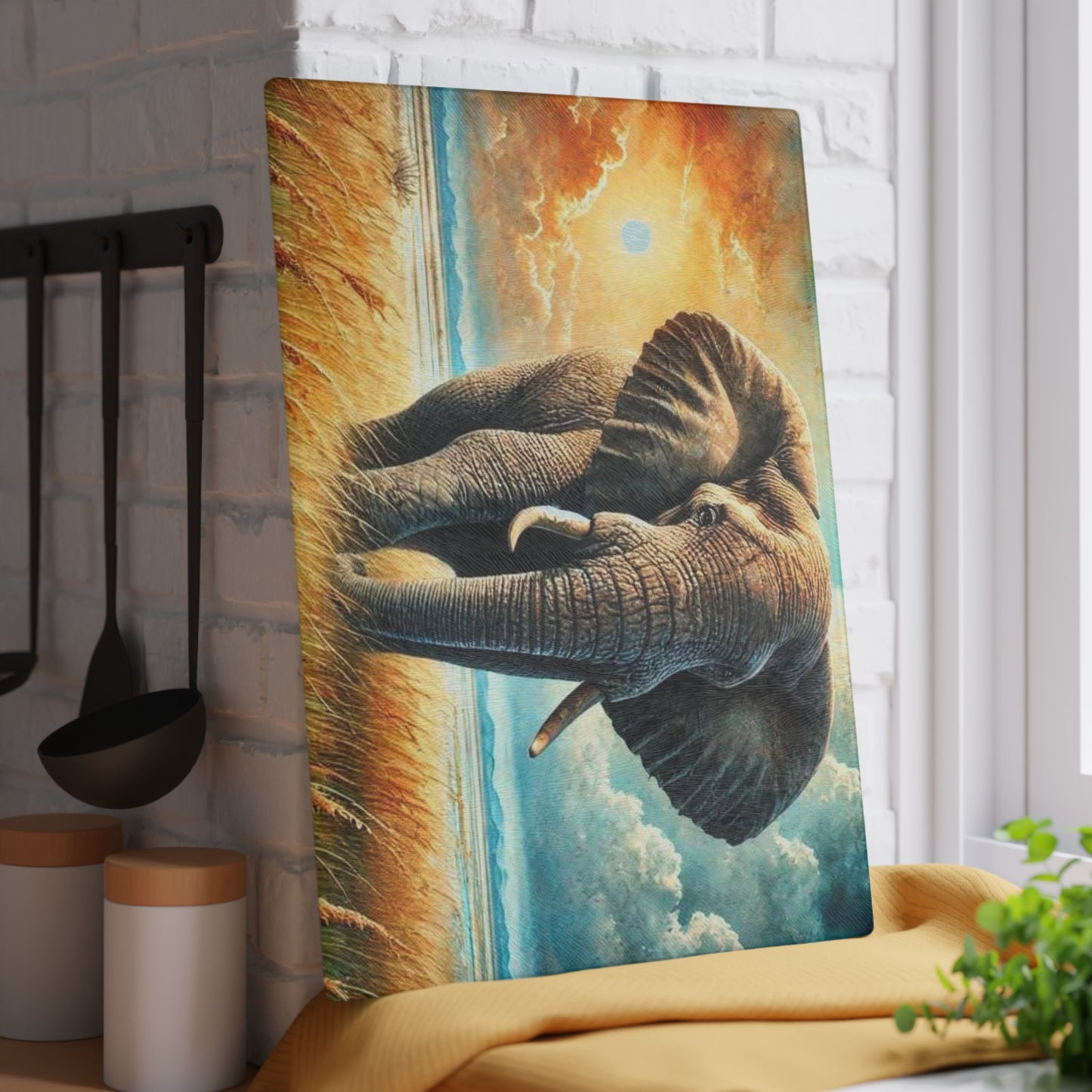 Tabla de cortar de vidrio con forma de elefante, regalo de boda, decoración de cocina única, decoración de cocina con forma de elefante, regalo de fin de vida, regalo para amantes de los elefantes, personalizado