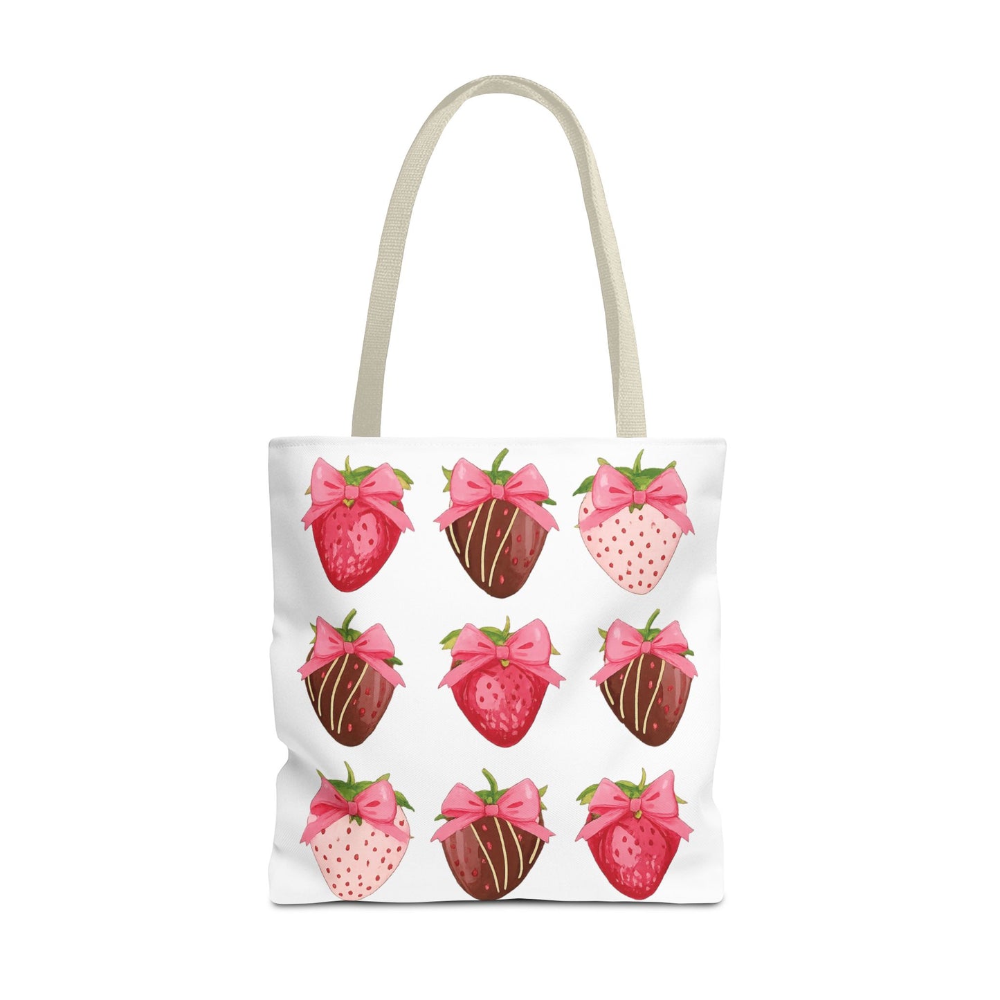 🍓 Chocolate-Covered Strawberry Tote Bag – Sweet, Stylish & Practical 🍫