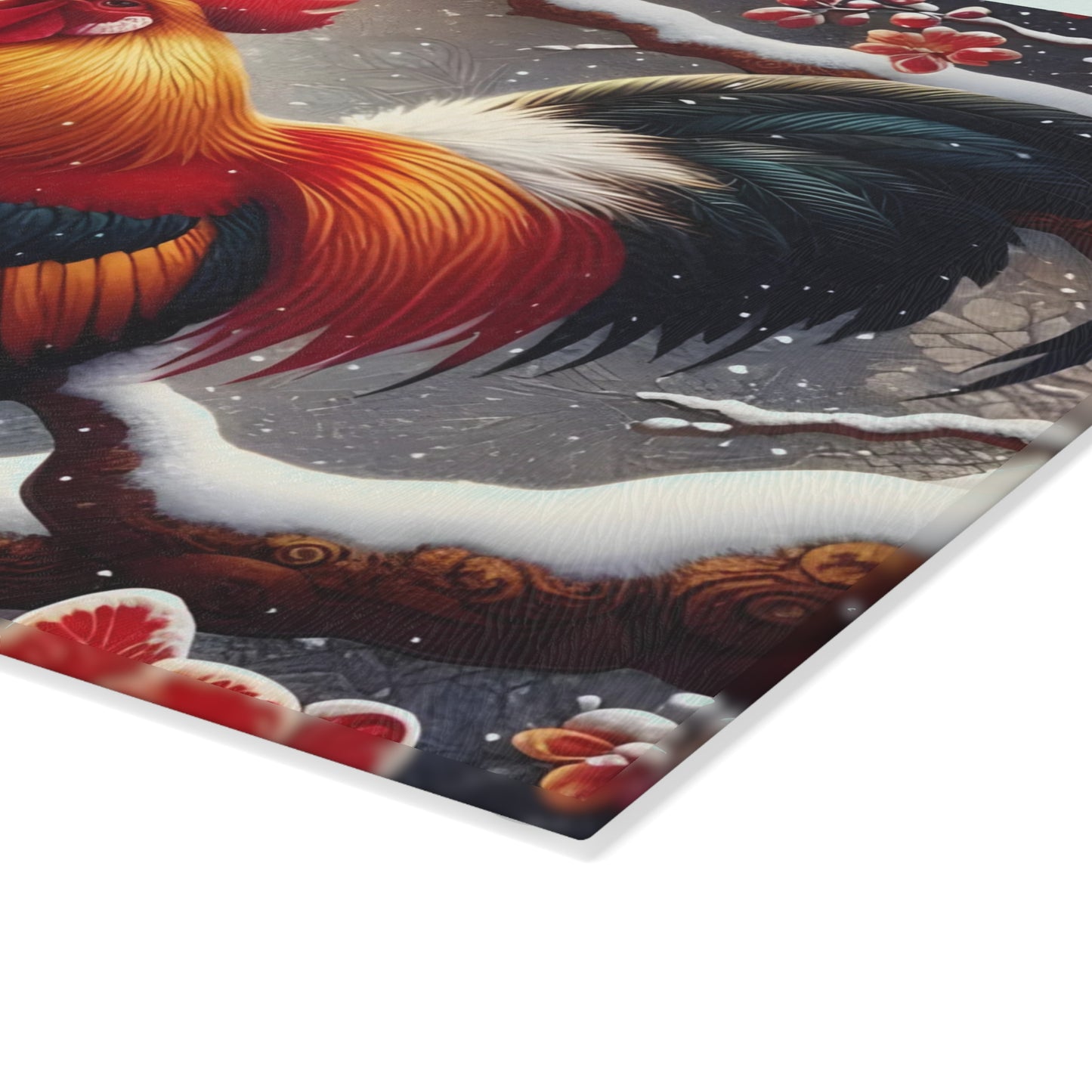 🐓❄️ Winter Rooster Cutting Board – Rustic Charm Meets Seasonal Elegance ❄️🐓