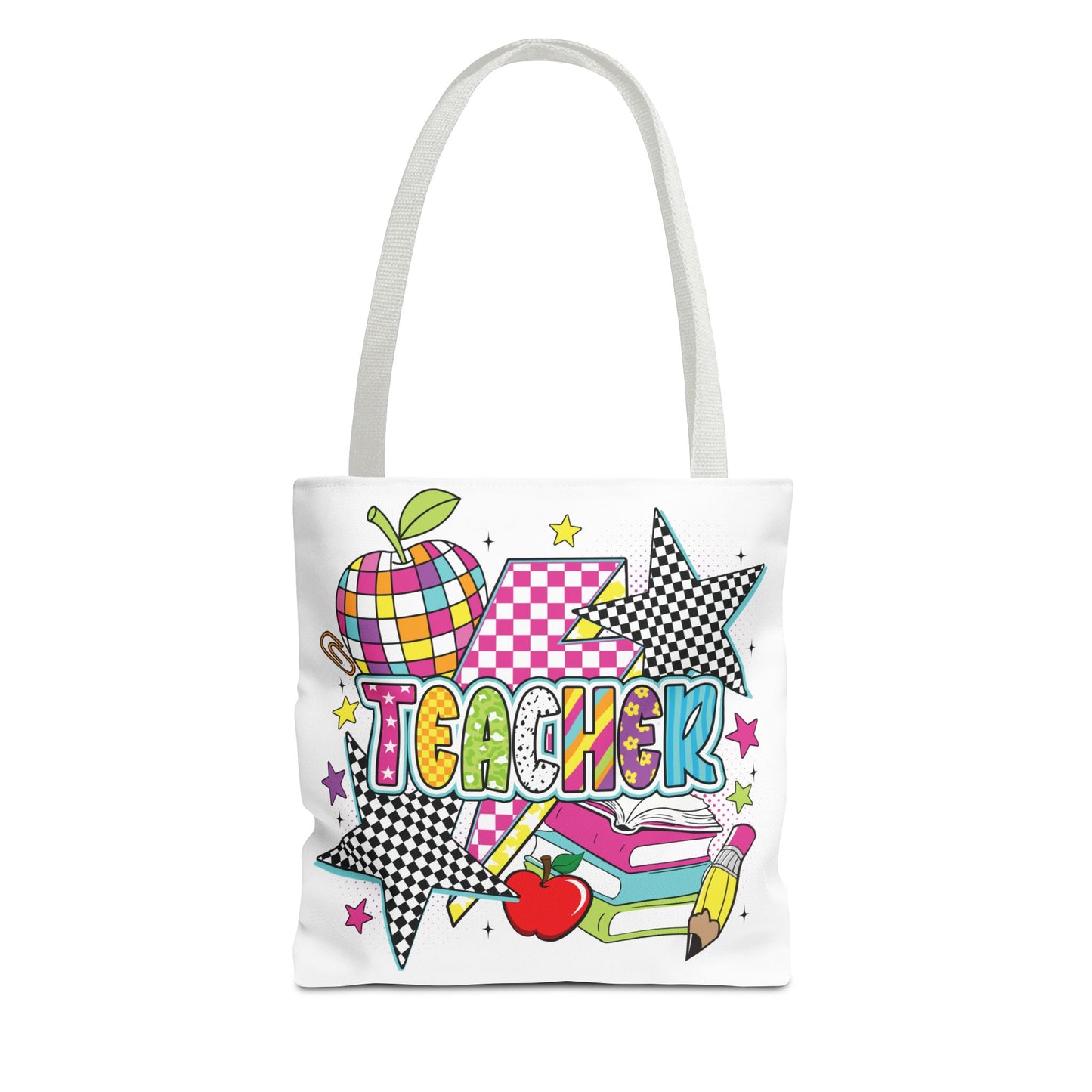 🌟 Bright Teacher Stars Tote – Bold Style for the Best in Class 🍎