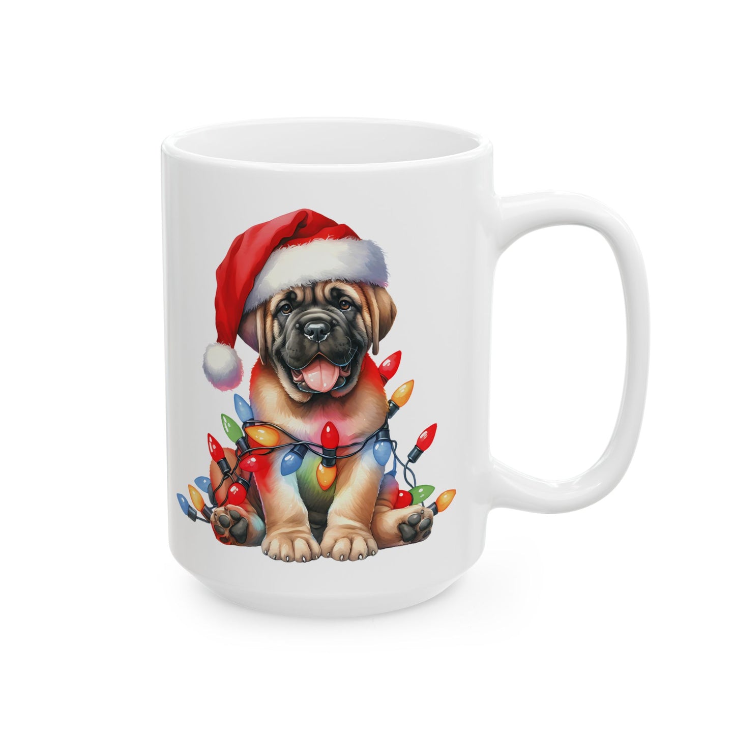 🎄 Mastiff Christmas Mug – Holiday Cheer with a Big-Hearted Pup 🐾