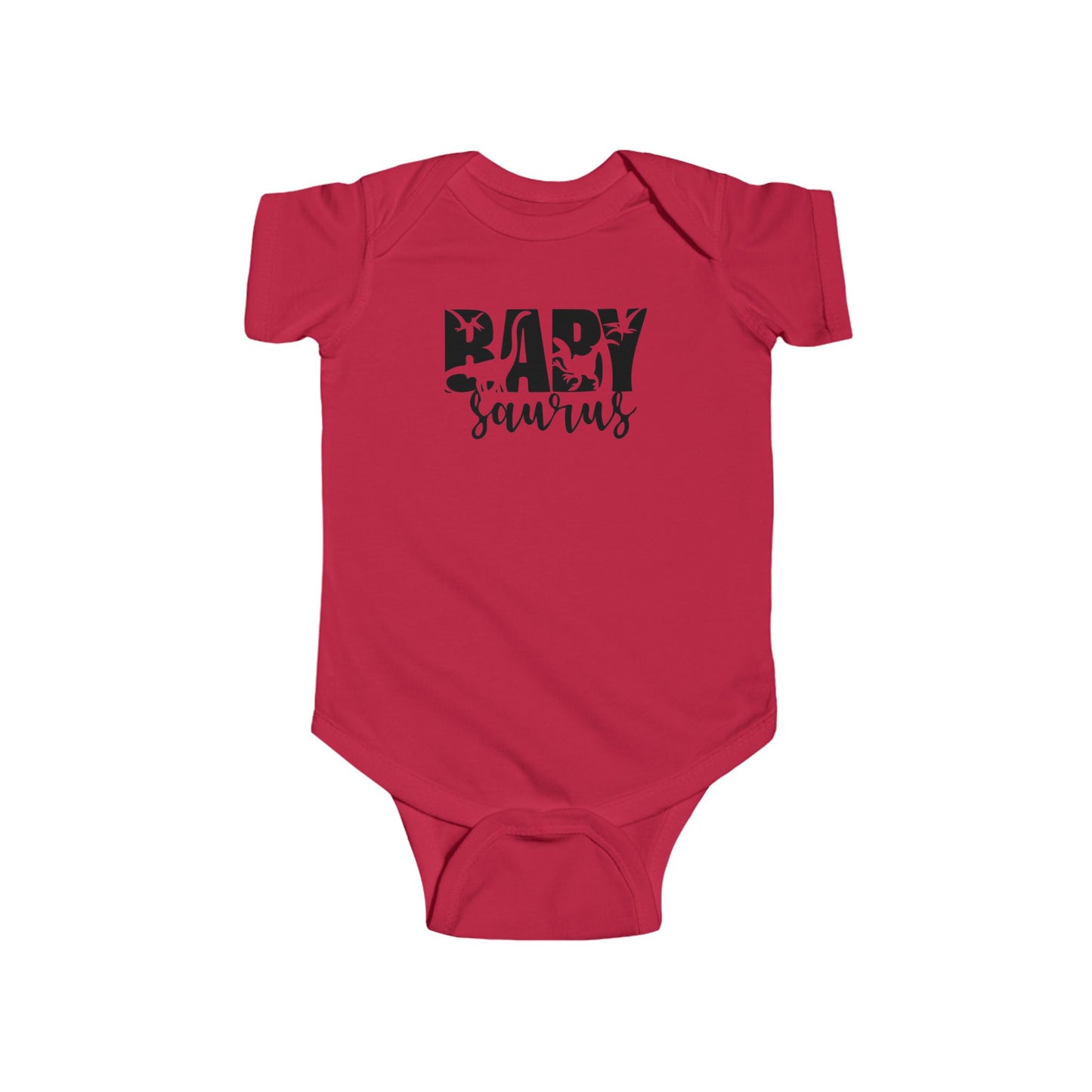 Baby Saurus Dinosaur Infant Bodysuit | Cute Baby Onesie with Dino Silhouettes | Available in Multiple Colors and Organic